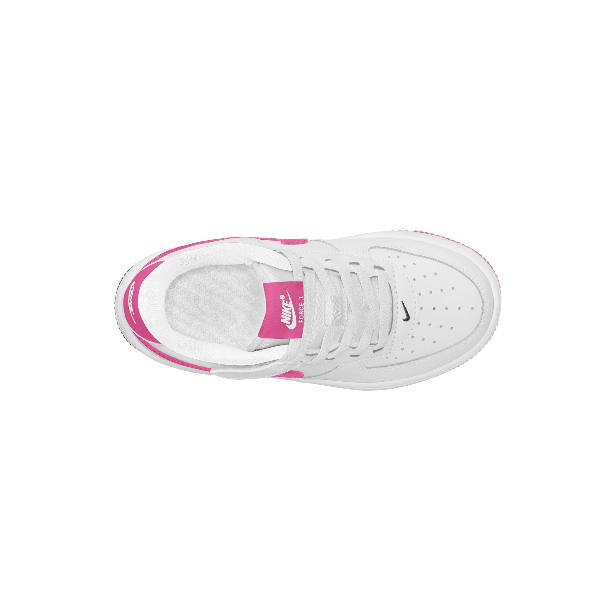 Nike Air Force 1 Low EasyOn Preschool Girls' "White/Laser Fuchsia" Shoe