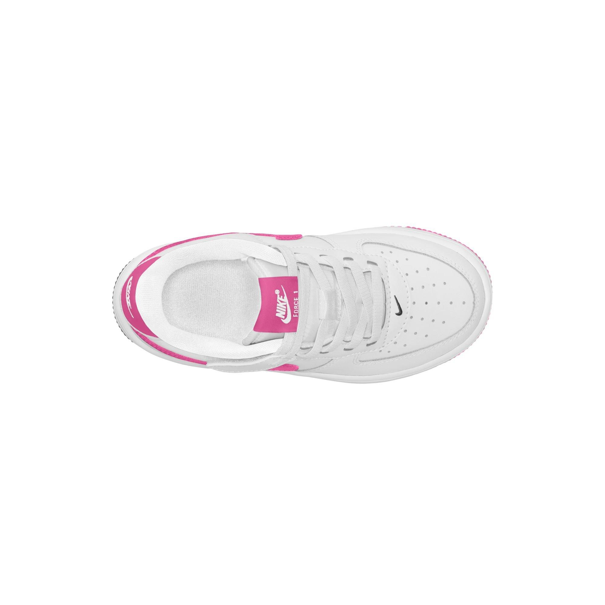 Nike Air Force 1 Low EasyOn Preschool Girls' White/Laser Fuchsia Shoe