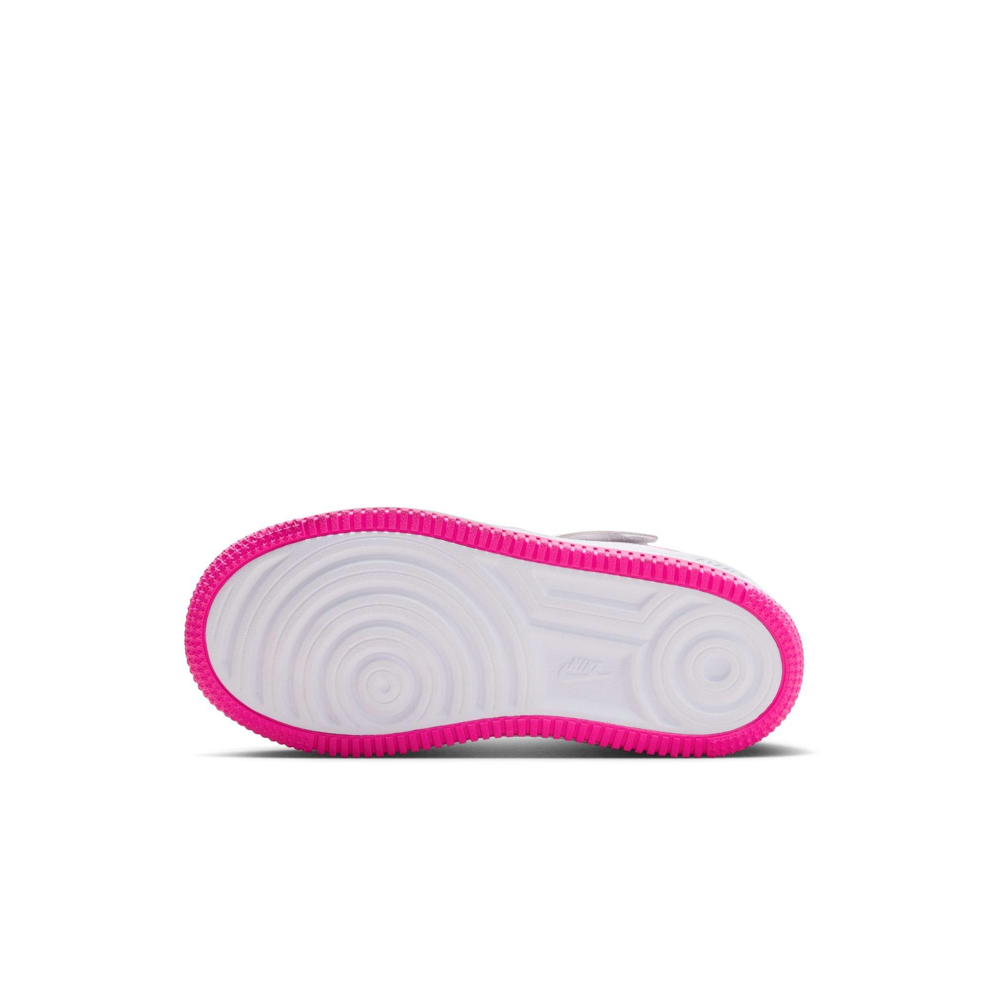 Nike Air Force 1 Low EasyOn Preschool Girls' "White/Laser Fuchsia" Shoe