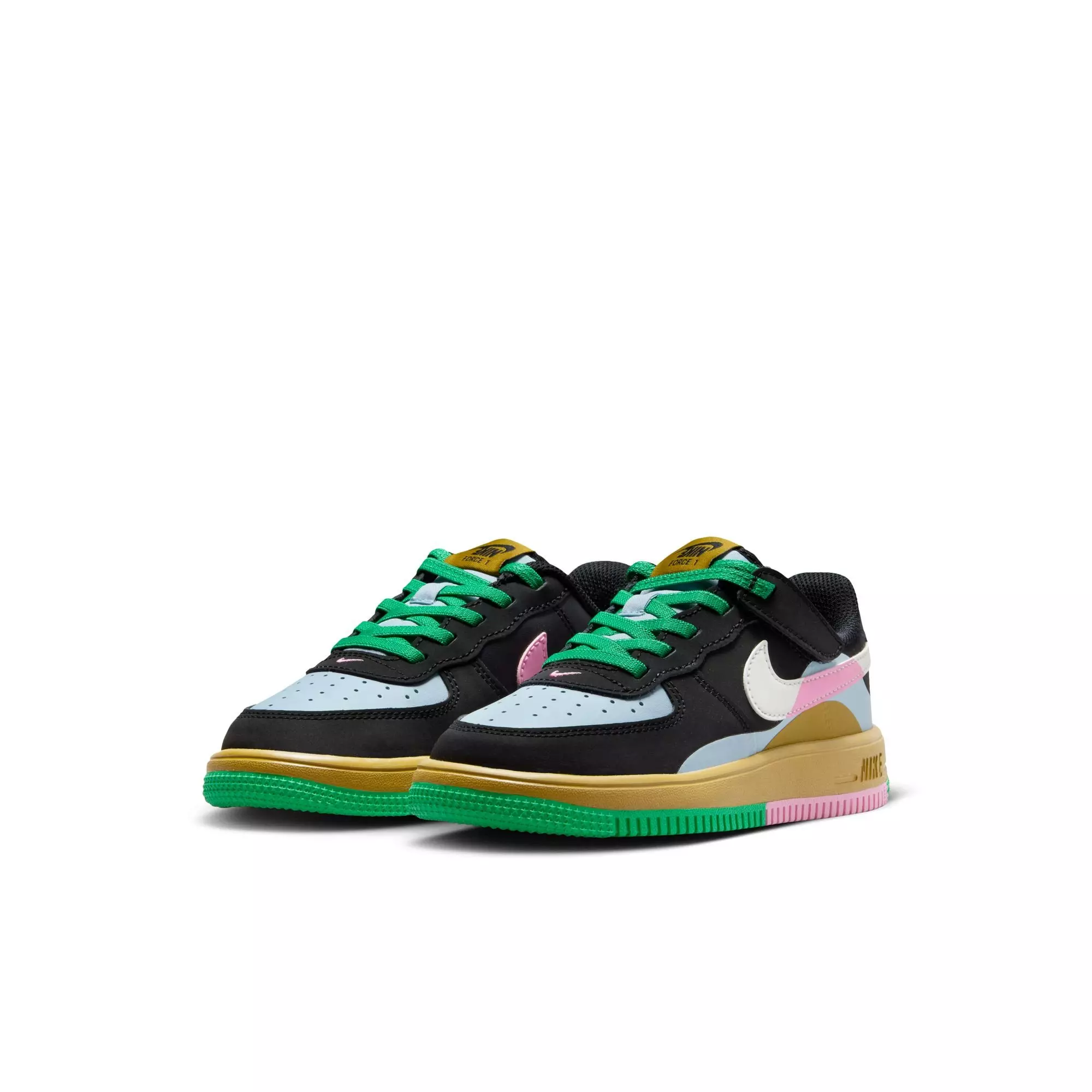 Nike Air Force 1 LV8 EasyOn "Black/Summit White/Lt Armory Blue" Preschool Girls' Shoe - MULTI-COLOR