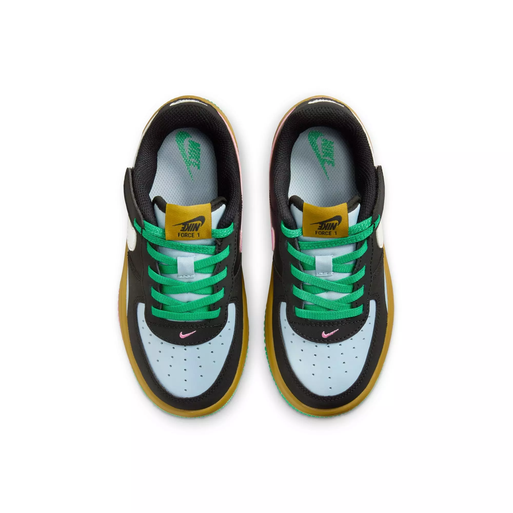 Nike Air Force 1 LV8 EasyOn "Black/Summit White/Lt Armory Blue" Preschool Girls' Shoe - MULTI-COLOR