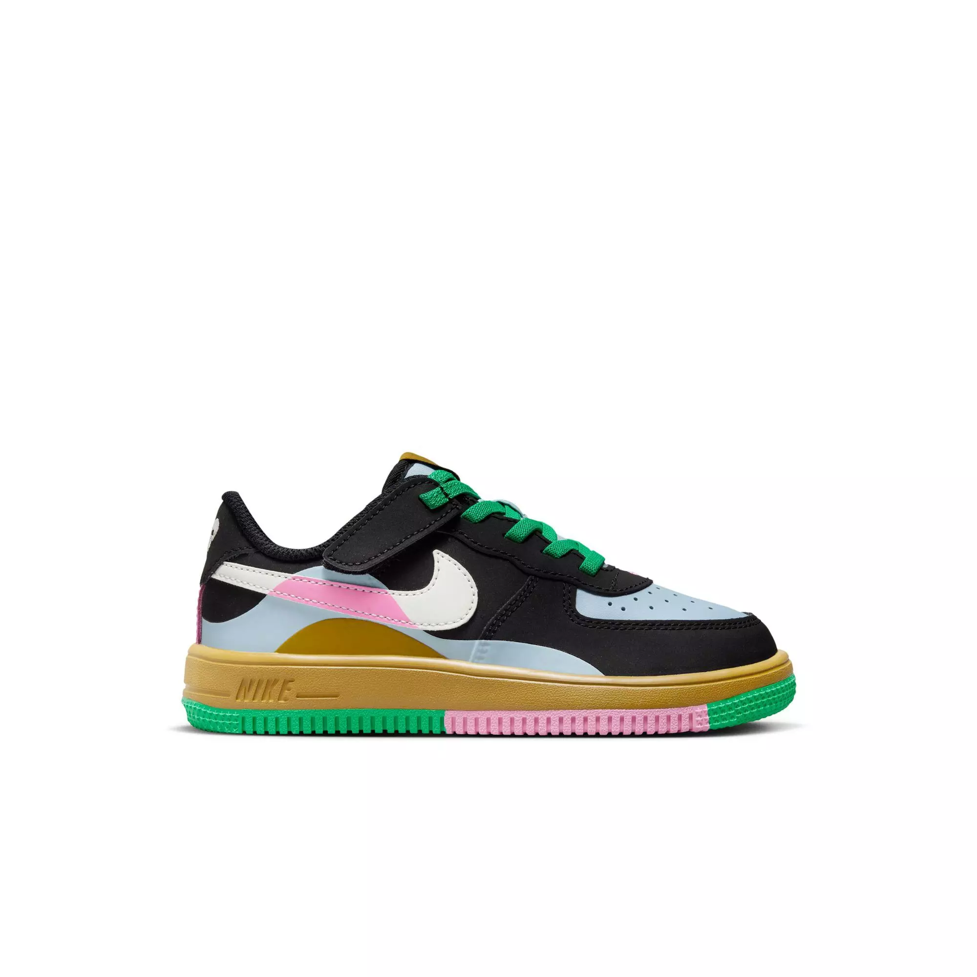 Nike Air Force 1 LV8 EasyOn "Black/Summit White/Lt Armory Blue" Preschool Girls' Shoe - MULTI-COLOR