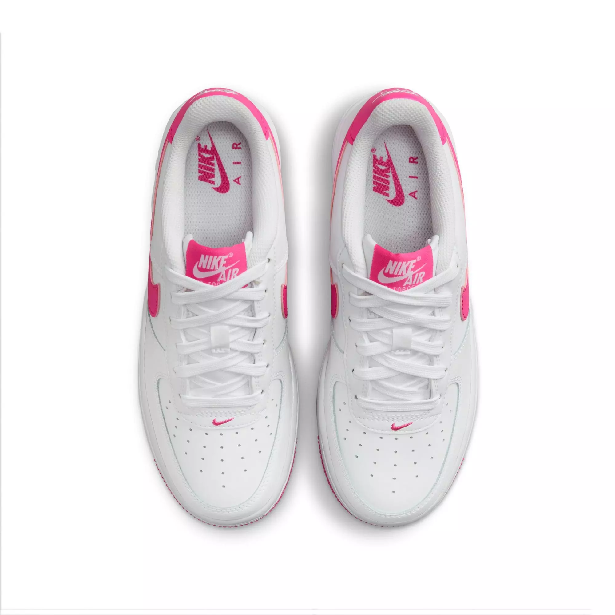 Nike Air Force 1 LV8 2 "White/Laser Fuchsia" Preschool Girls' Shoe - WHITE/PINK