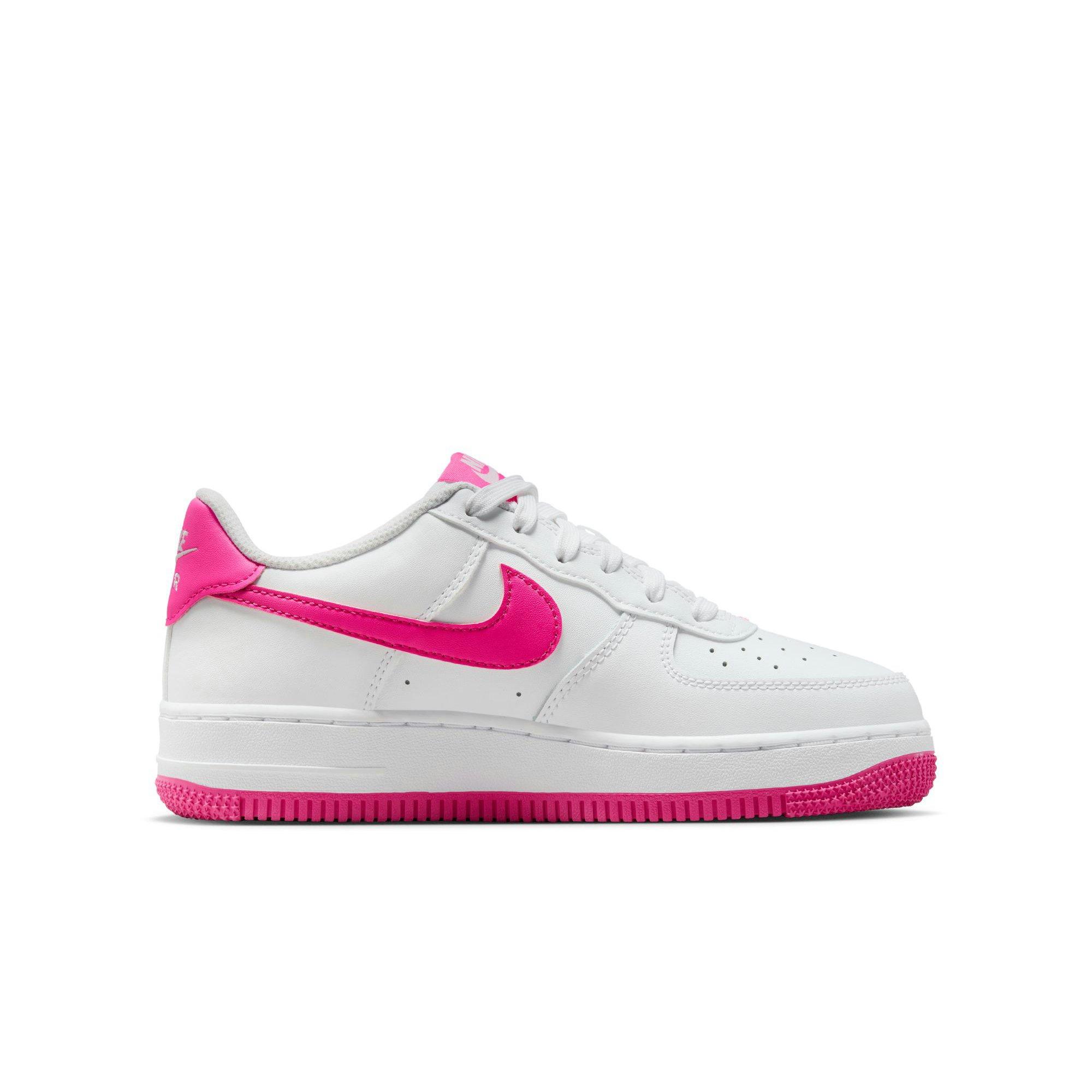 Nike Air Force 1 LV8 2 Preschool Girls' White/Laser Fuchsia Shoe