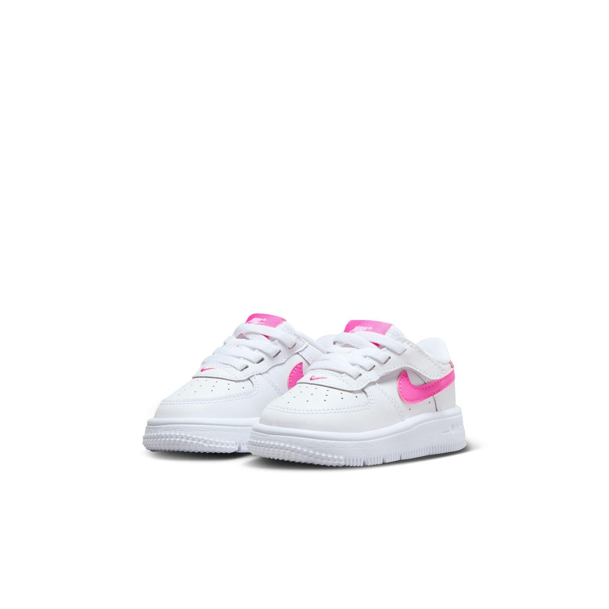 Nike Air Force 1 Low EasyOn Toddler Girls' White/Laser Fuchsia Shoe