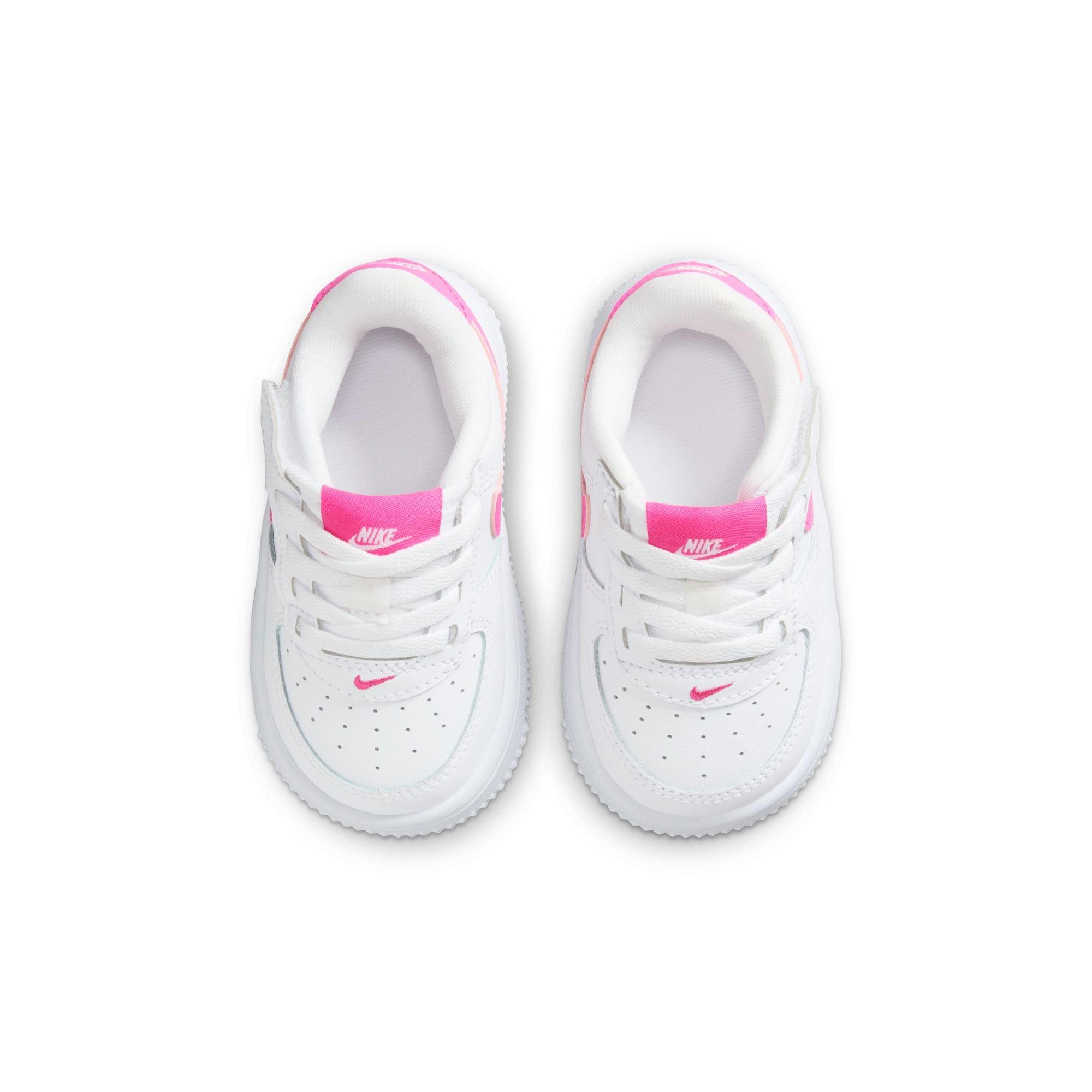 Nike Air Force 1 Low EasyOn Toddler Girls' White/Laser Fuchsia Shoe