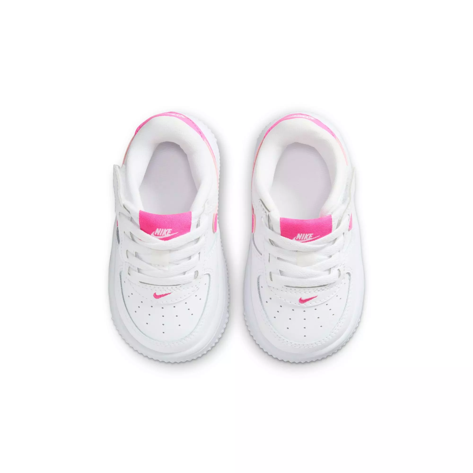 Nike Air Force 1 Low EasyOn "White/Laser Fuchsia" Toddler Girls' Shoe - WHITE/PINK