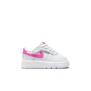 Nike Air Force 1 Low EasyOn "White/Laser Fuchsia" Toddler Girls' Shoe