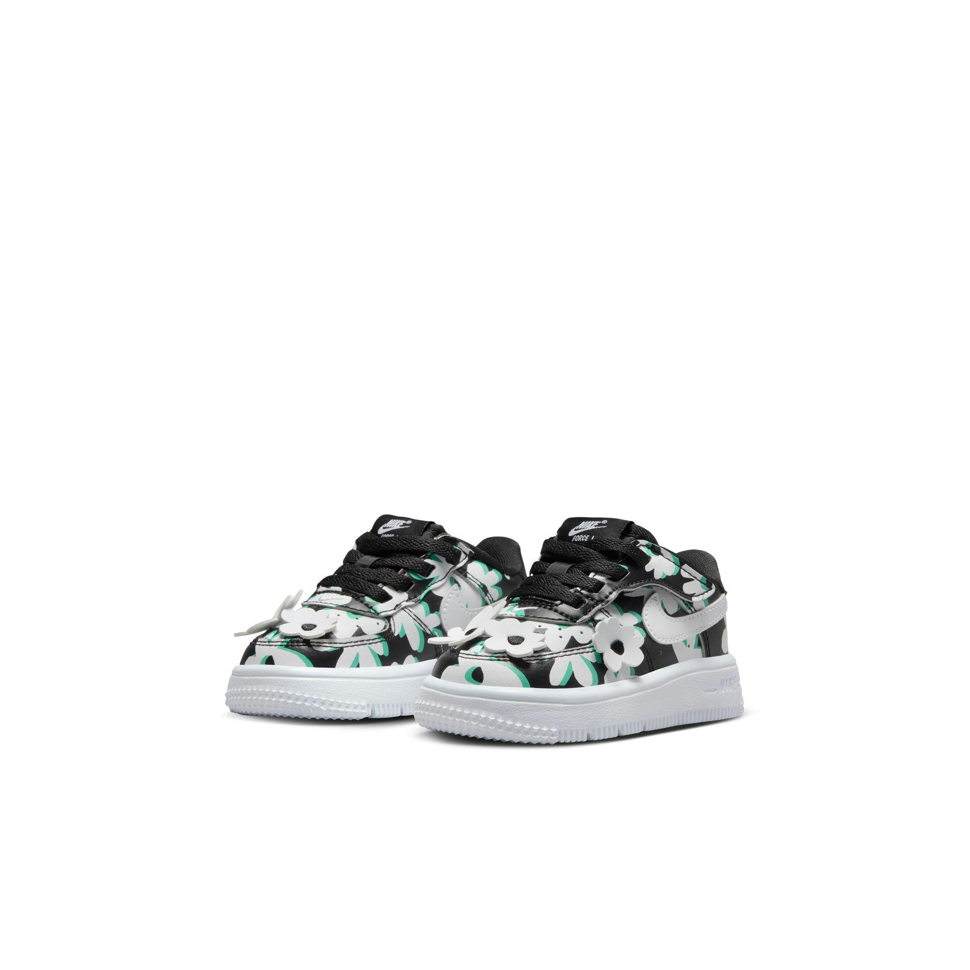 Nike Air Force 1 Low LV8 EasyOn "Black/White/Spring Green/Gum Light Brown" Toddler Girls' Shoe - BLACK/WHITE/GREEN Thumbnail View 5