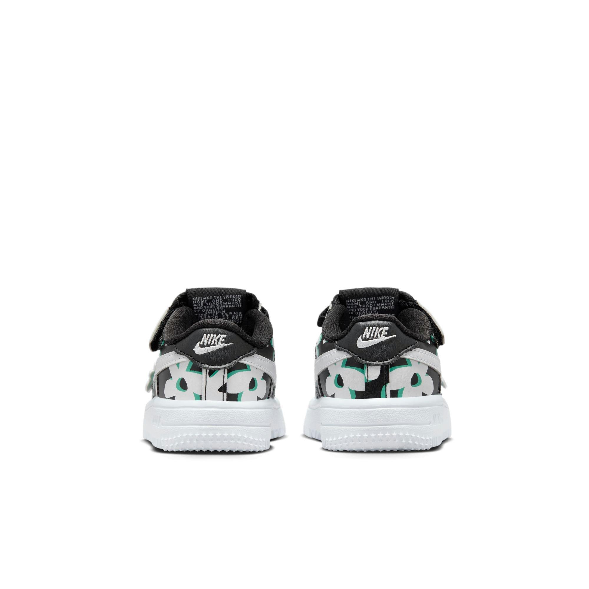 Nike Air Force 1 Low LV8 EasyOn "Black/White/Spring Green/Gum Light Brown" Toddler Girls' Shoe - BLACK/WHITE/GREEN Thumbnail View 6