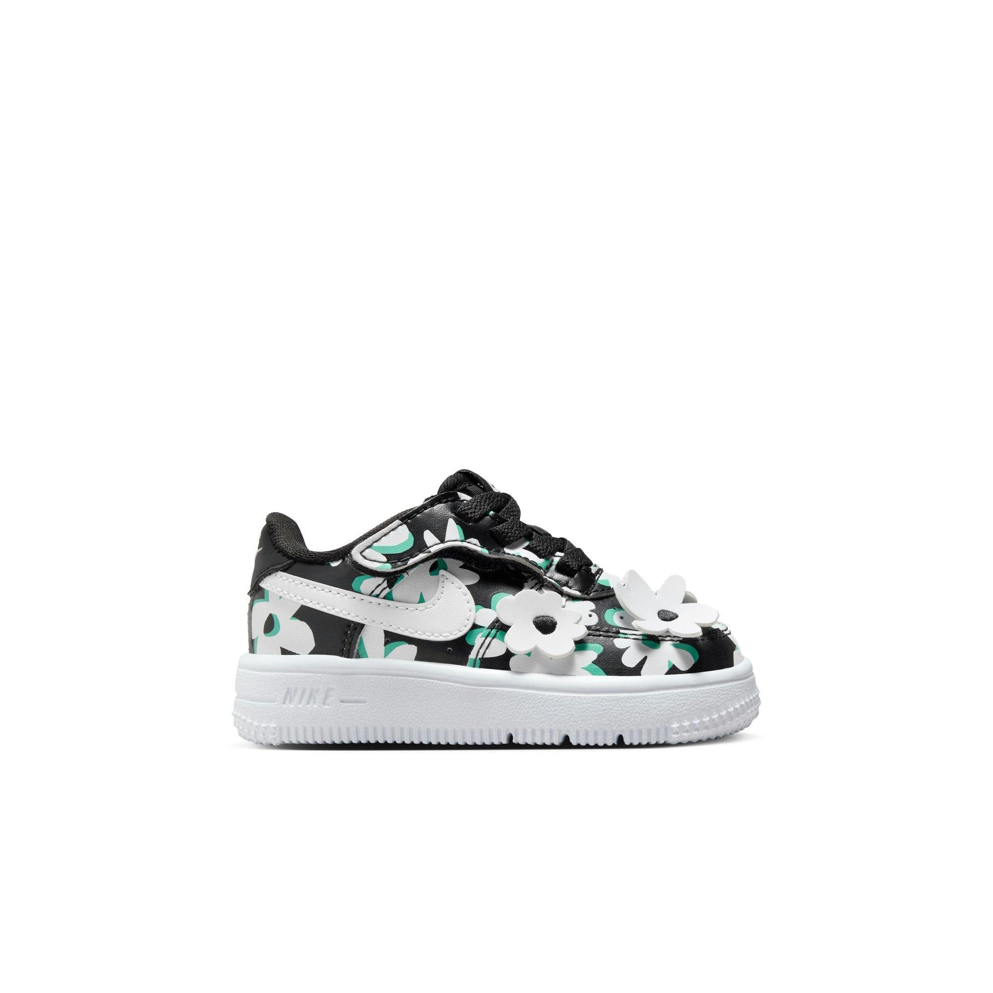 Nike Air Force 1 Low LV8 EasyOn Black White Spring Green Gum Light Brown Toddler Girls Shoe Hibbett