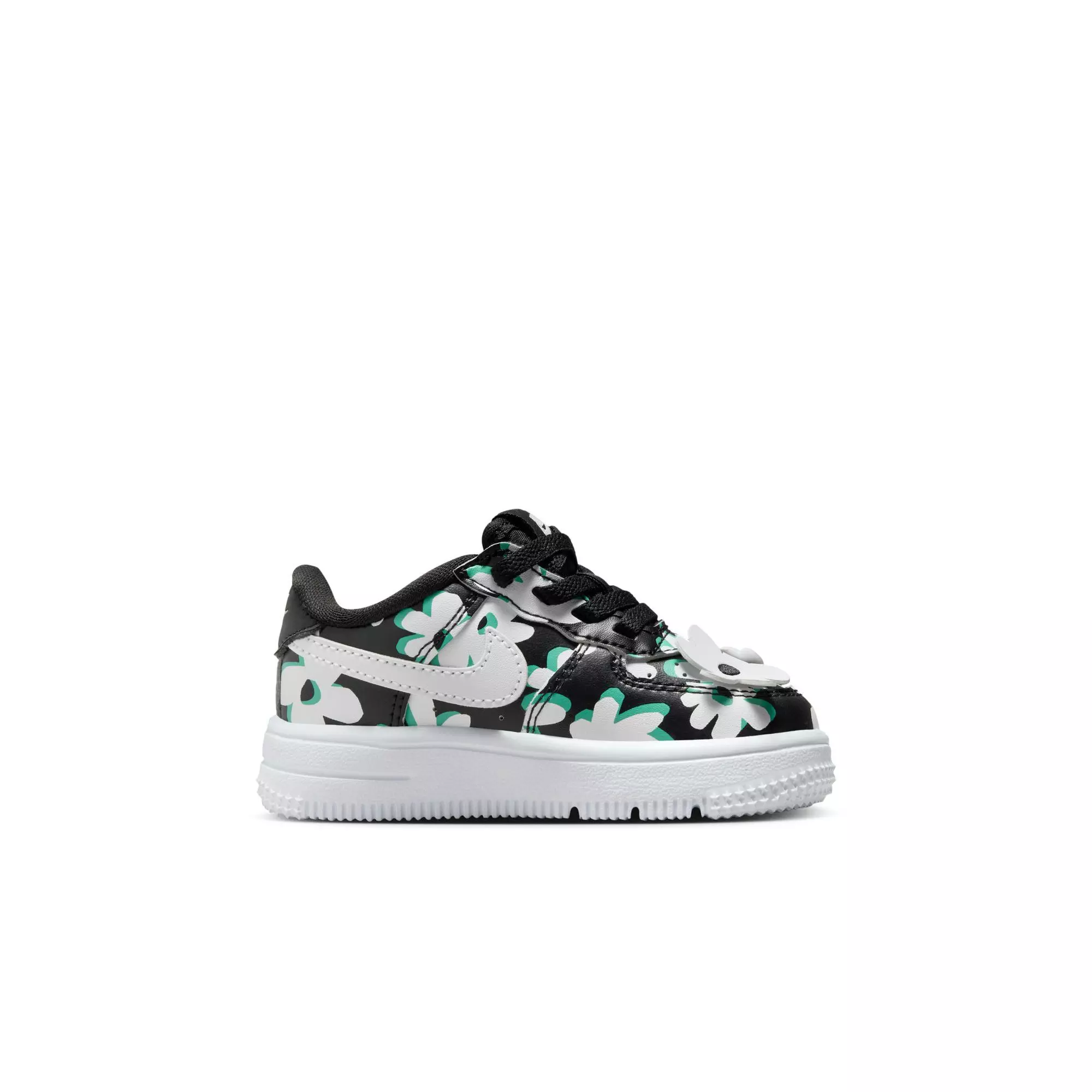 Nike Air Force 1 Low LV8 EasyOn "Black/White/Spring Green/Gum Light Brown" Toddler Girls' Shoe - BLACK/WHITE/GREEN