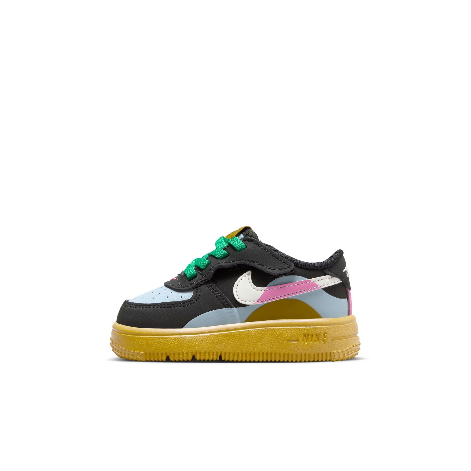 Nike Air Force 1 Low LV8 2 EasyOn Toddler Girls' Black/Summit White/Lt Armory Blue Shoe