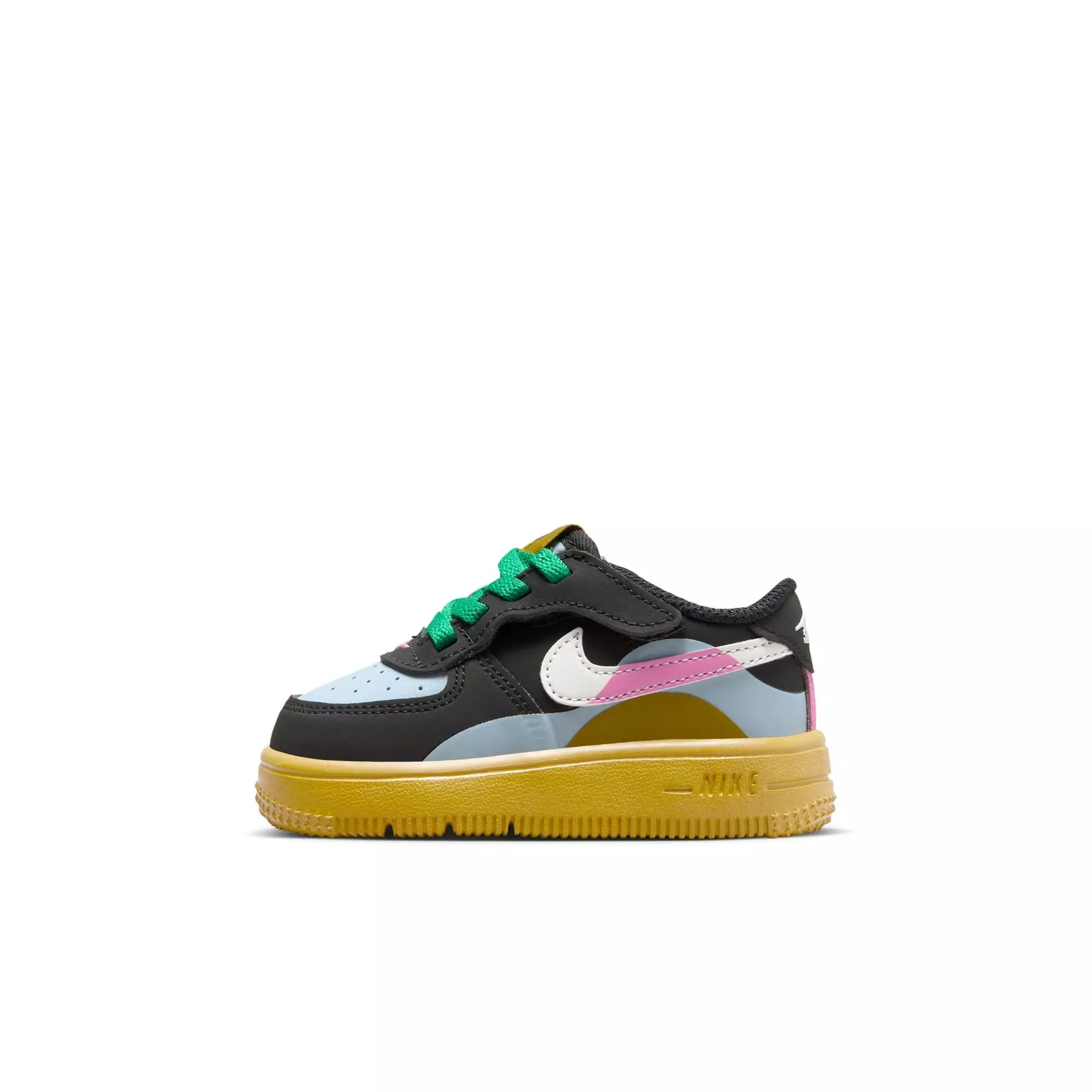 Nike Air Force 1 Low LV8 2 EasyOn "Black/Summit White/Lt Armory Blue" Toddler Girls' Shoe - MULTI-COLOR