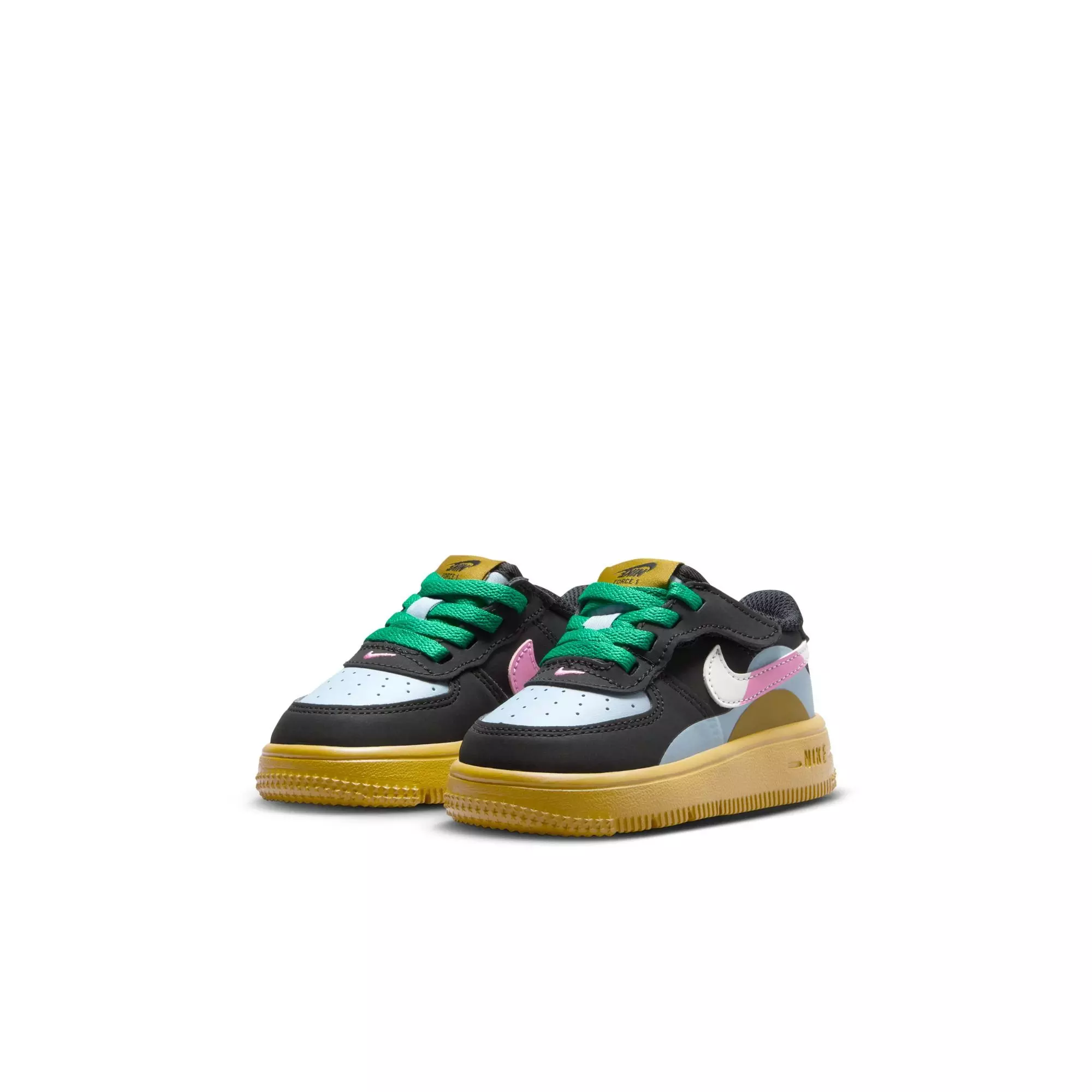 Nike Air Force 1 Low LV8 2 EasyOn "Black/Summit White/Lt Armory Blue" Toddler Girls' Shoe - MULTI-COLOR