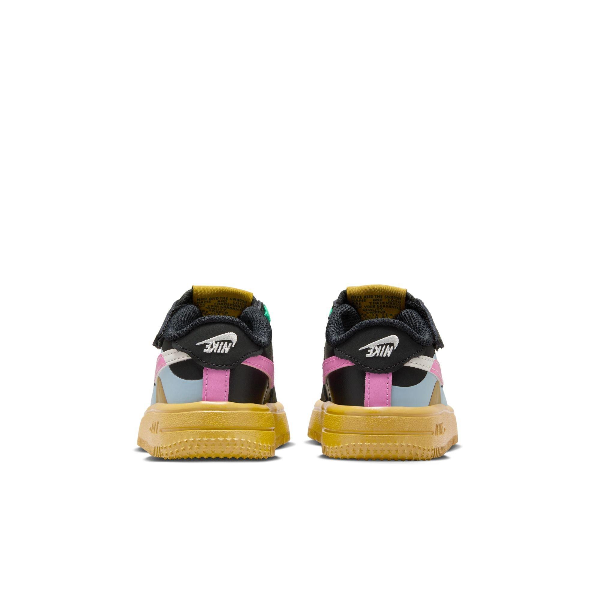 Nike Air Force 1 Low LV8 2 EasyOn Toddler Girls' Black/Summit White/Lt Armory Blue Shoe