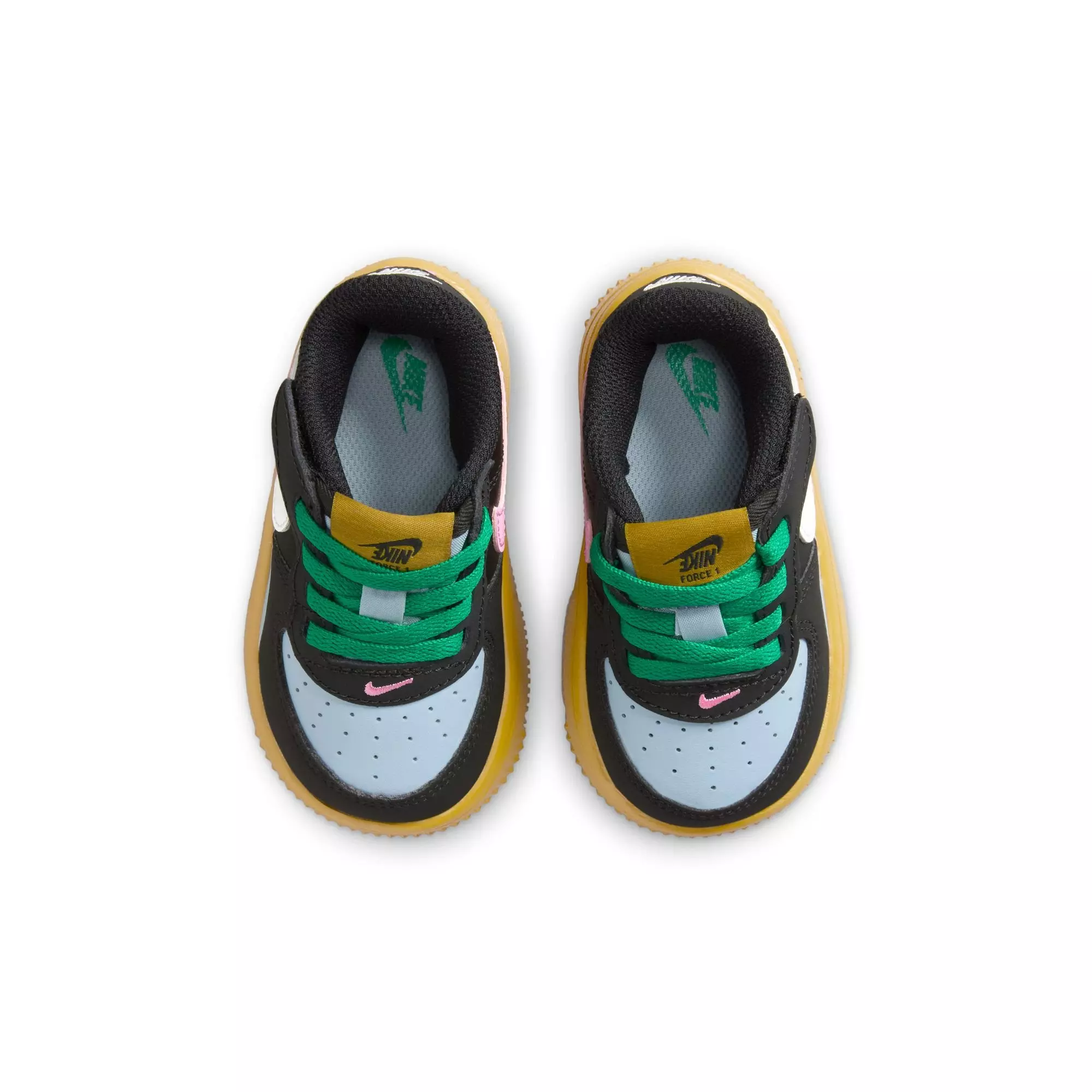 Nike Air Force 1 Low LV8 2 EasyOn "Black/Summit White/Lt Armory Blue" Toddler Girls' Shoe - MULTI-COLOR