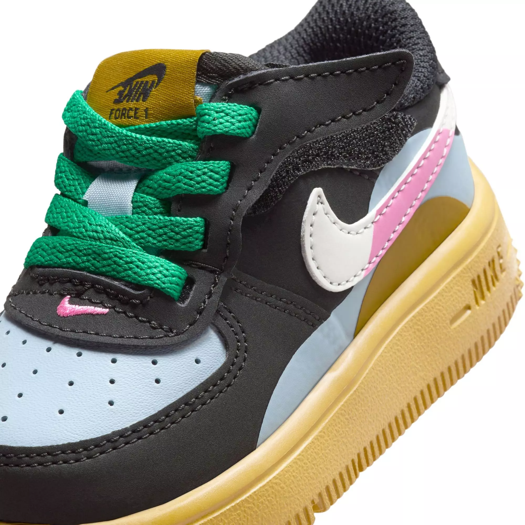 Nike Air Force 1 Low LV8 2 EasyOn "Black/Summit White/Lt Armory Blue" Toddler Girls' Shoe - MULTI-COLOR