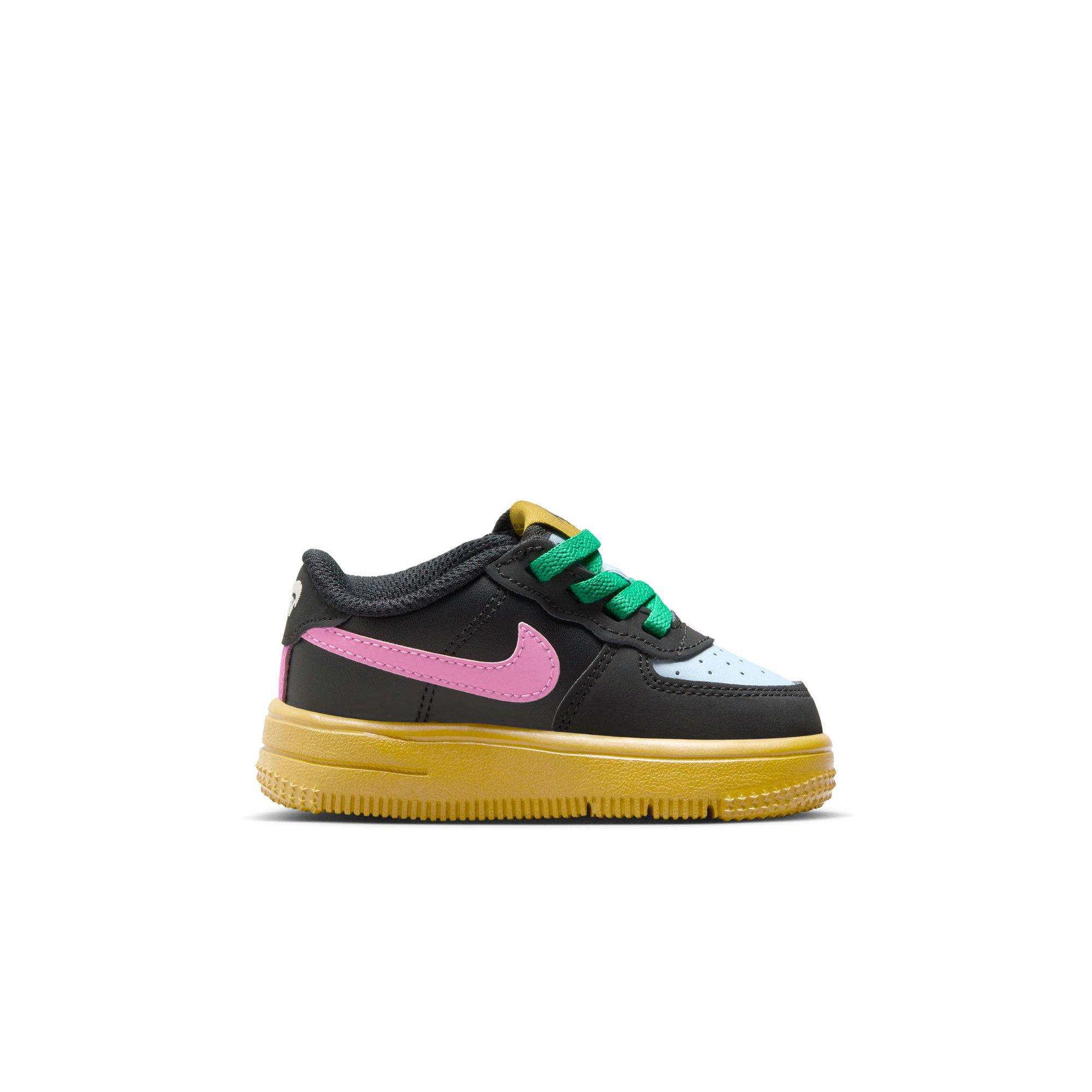 Nike Air Force 1 Low LV8 2 EasyOn Toddler Girls' Black/Summit White/Lt Armory Blue Shoe