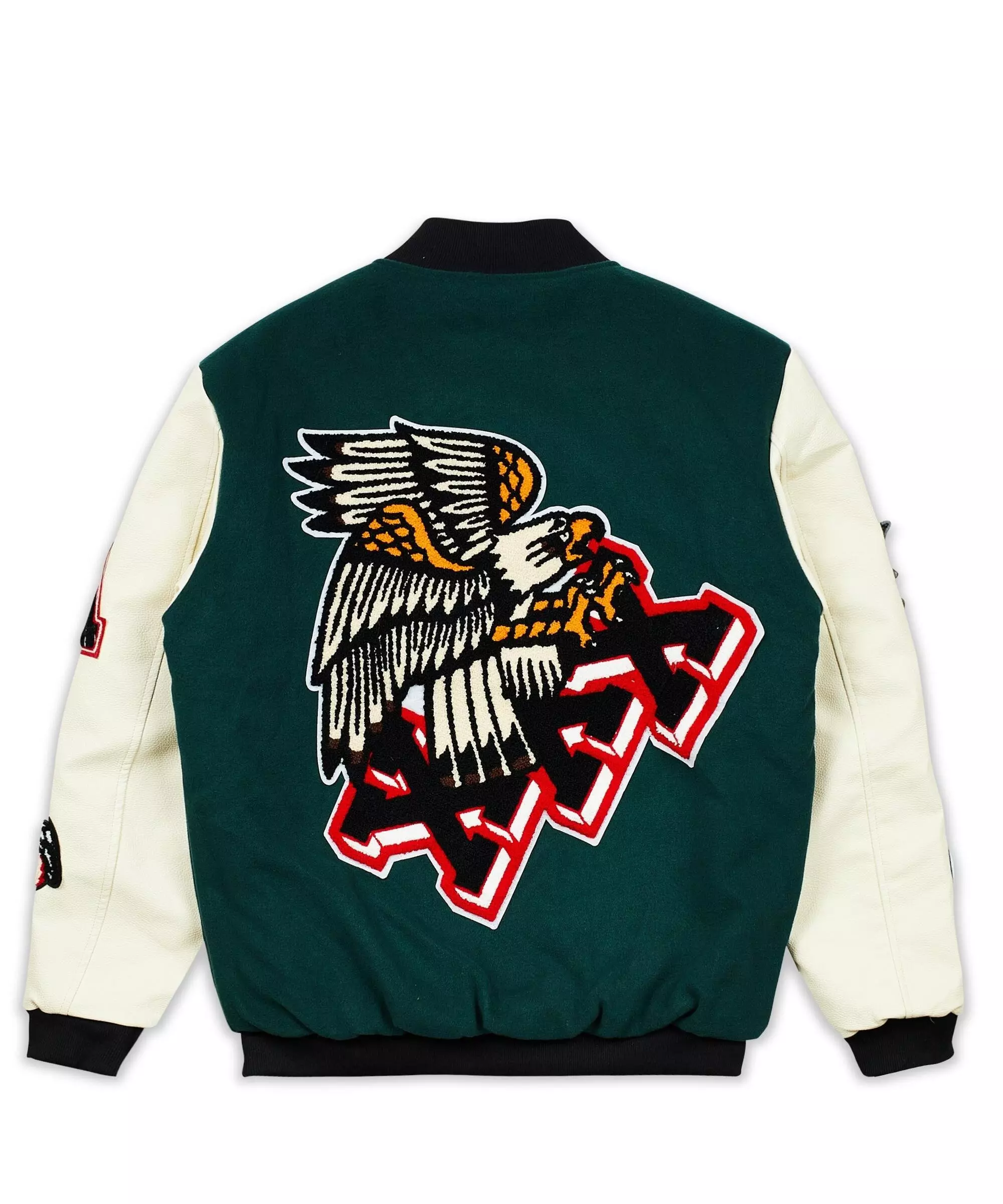 Reason Men's Spoiler Varsity Patch Jacket - GREEN/WHITE