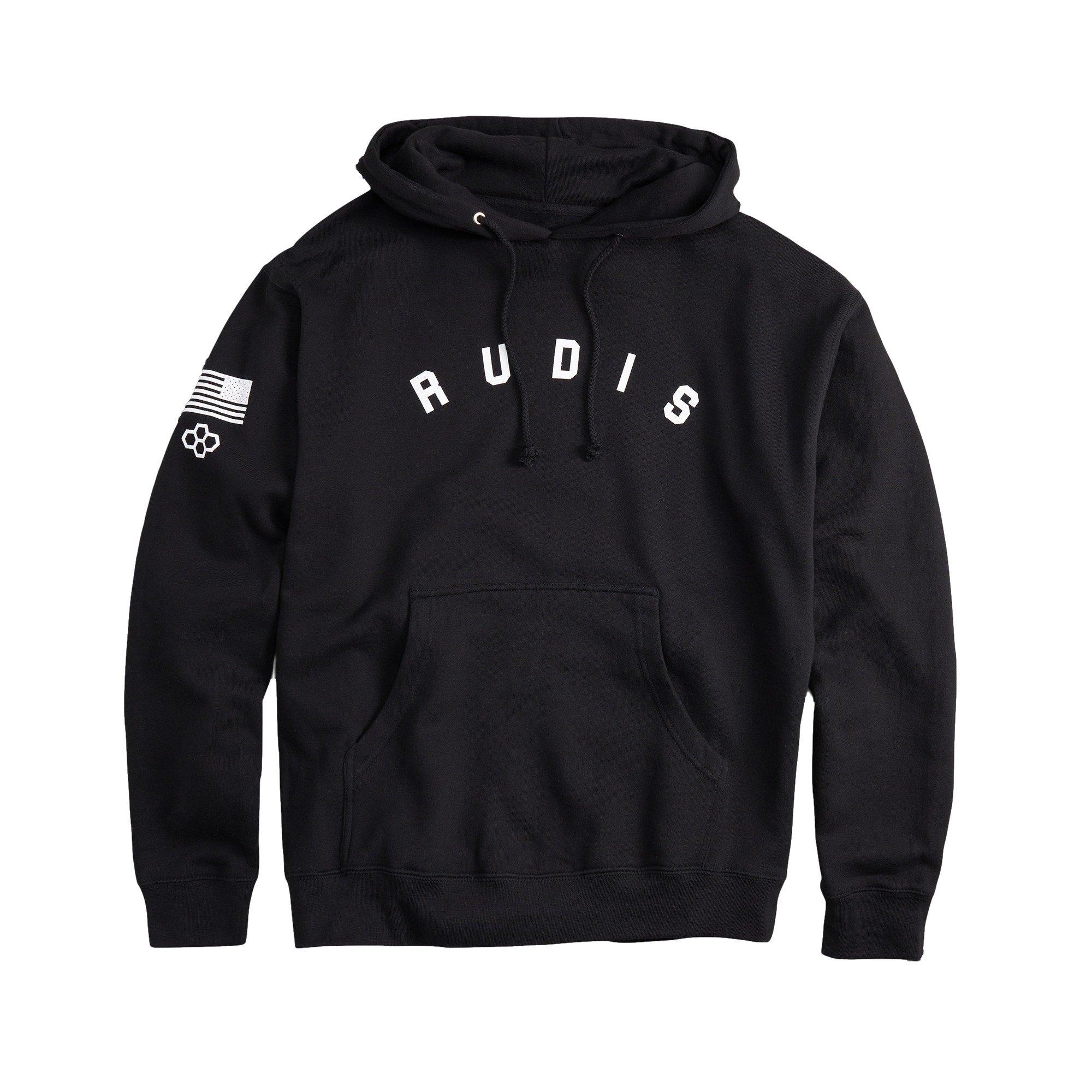 Rudis Men's Tactical Banner Pullover Hoodie - BLACK Thumbnail View 1