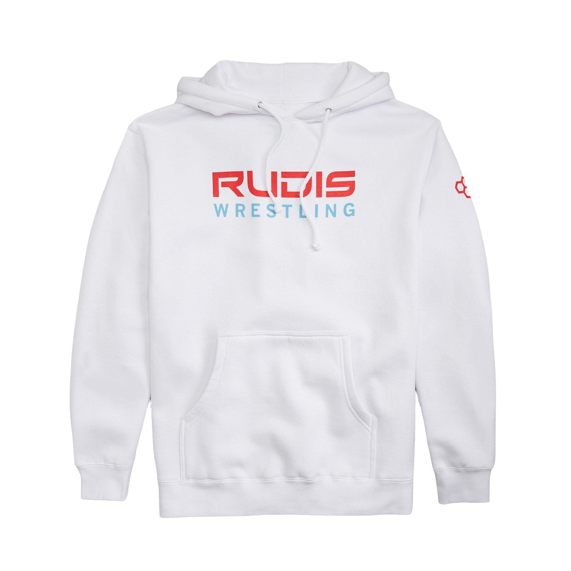 Rudis Men's Team Wrestling Pullover Hoodie - WHITE Thumbnail View 1