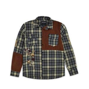 Reason Men's Plaid Skull Flannel Shirt - Maroon