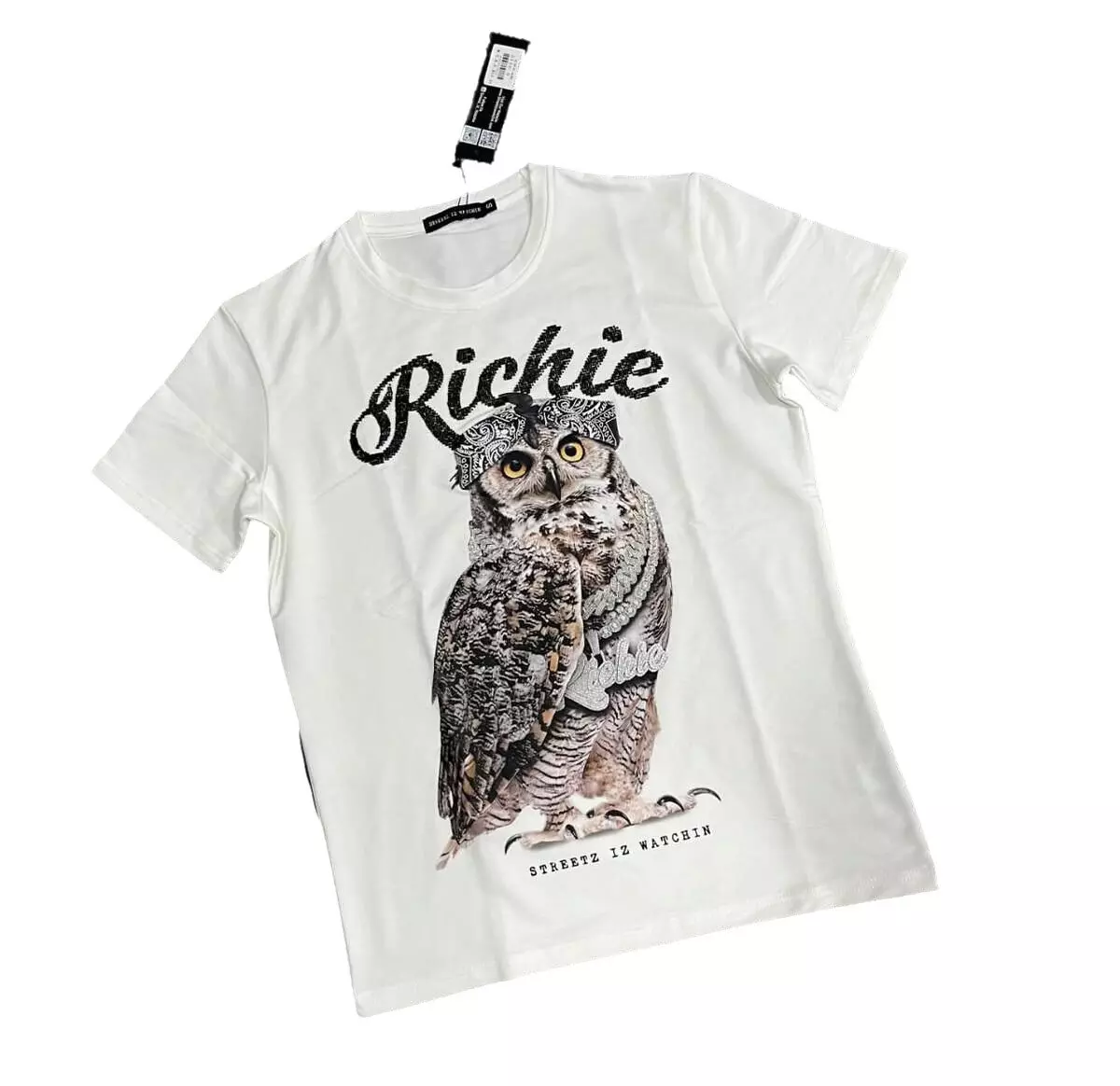 Streetz Iz Watchin Men's Richie Owl Tee - OFF-WHITE