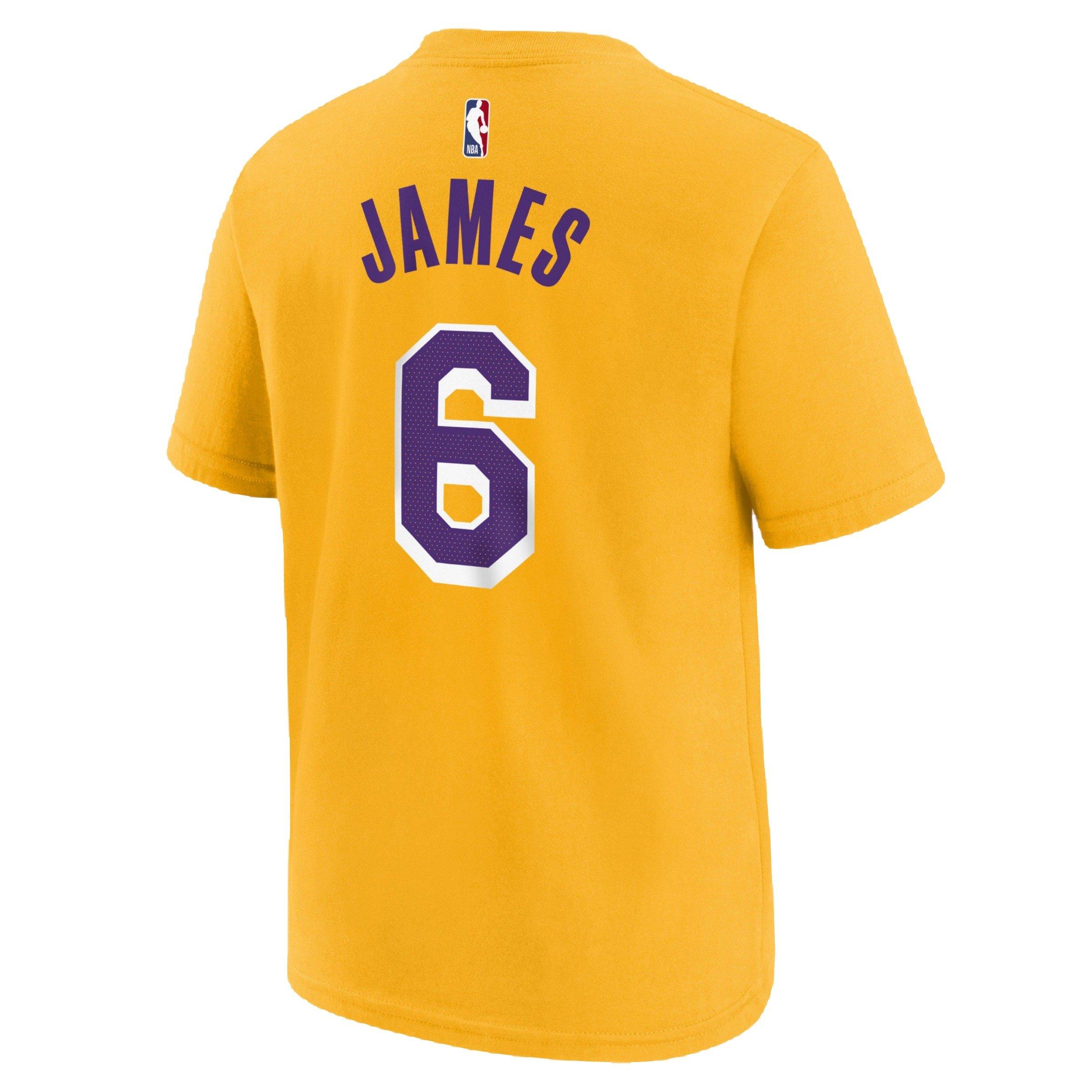 Nike Los Angeles Lakers Lebron James Yellow Big Kids' Tee