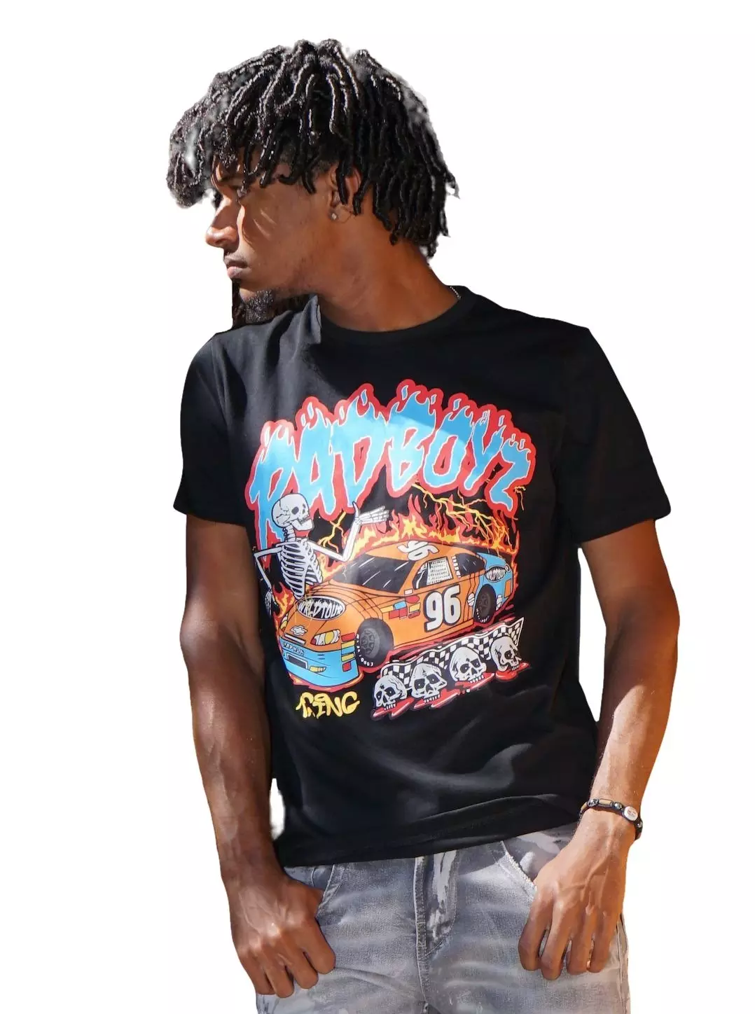 Streetz Iz Watchin Men's Racing Tee - BLACK