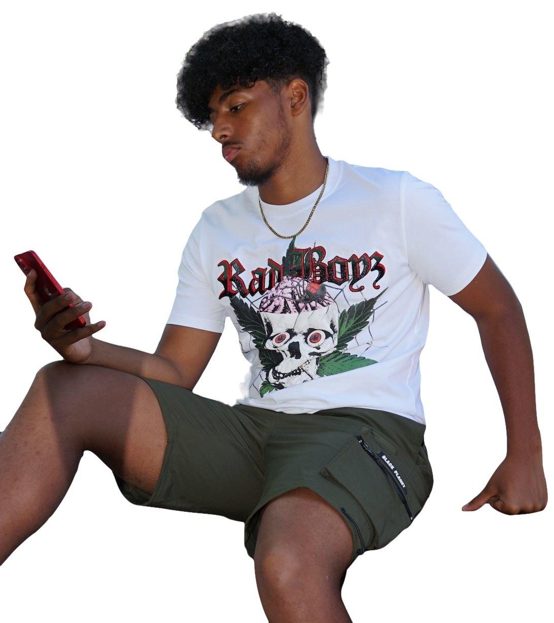 Streetz Iz Watchin Men's Brain Dead Tee - WHITE Thumbnail View 1