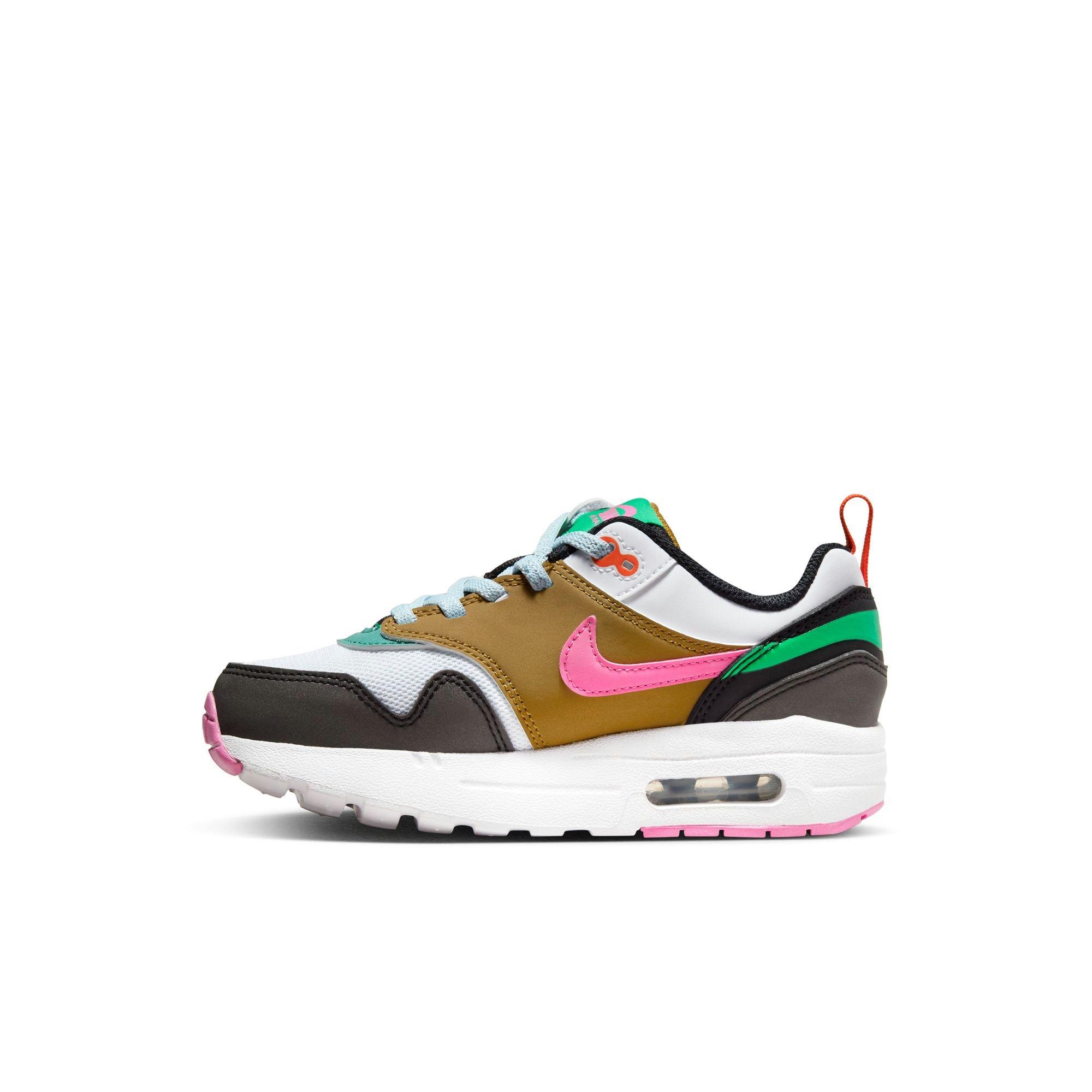 Nike Air Max 1 SE EasyOn Preschool Girls' Black/White/Playful Pink/Stadium Green Shoe