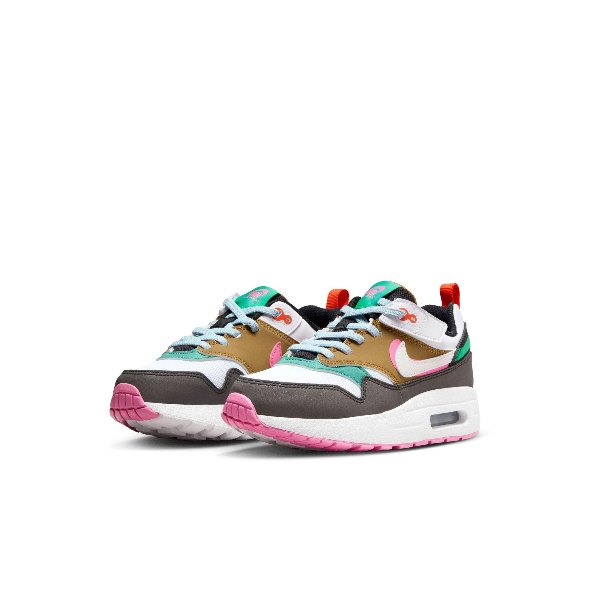 Nike Air Max 1 SE EasyOn Preschool Girls' Black/White/Playful Pink/Stadium Green Shoe