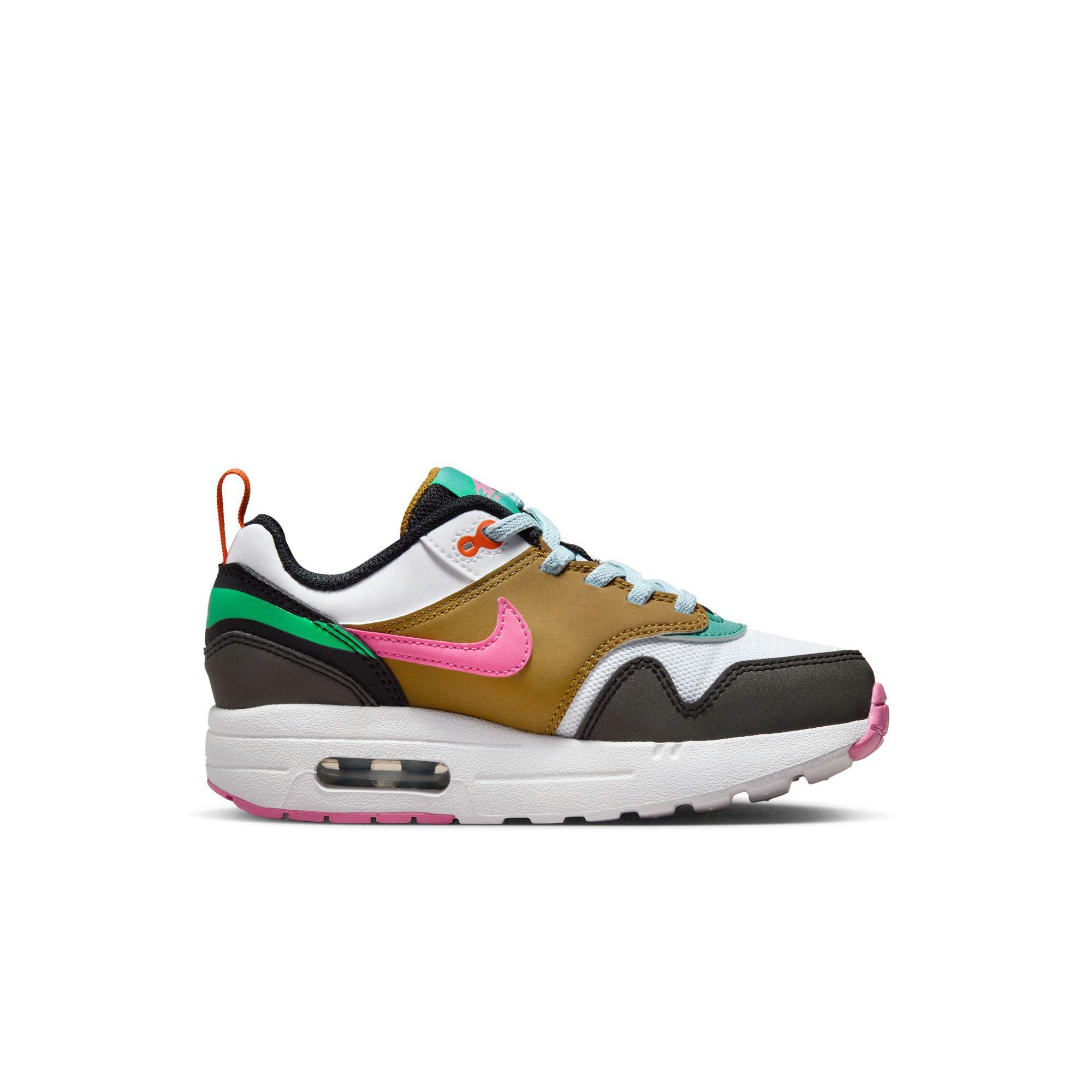 Nike Air Max 1 SE EasyOn Preschool Girls' Black/White/Playful Pink/Stadium Green Shoe