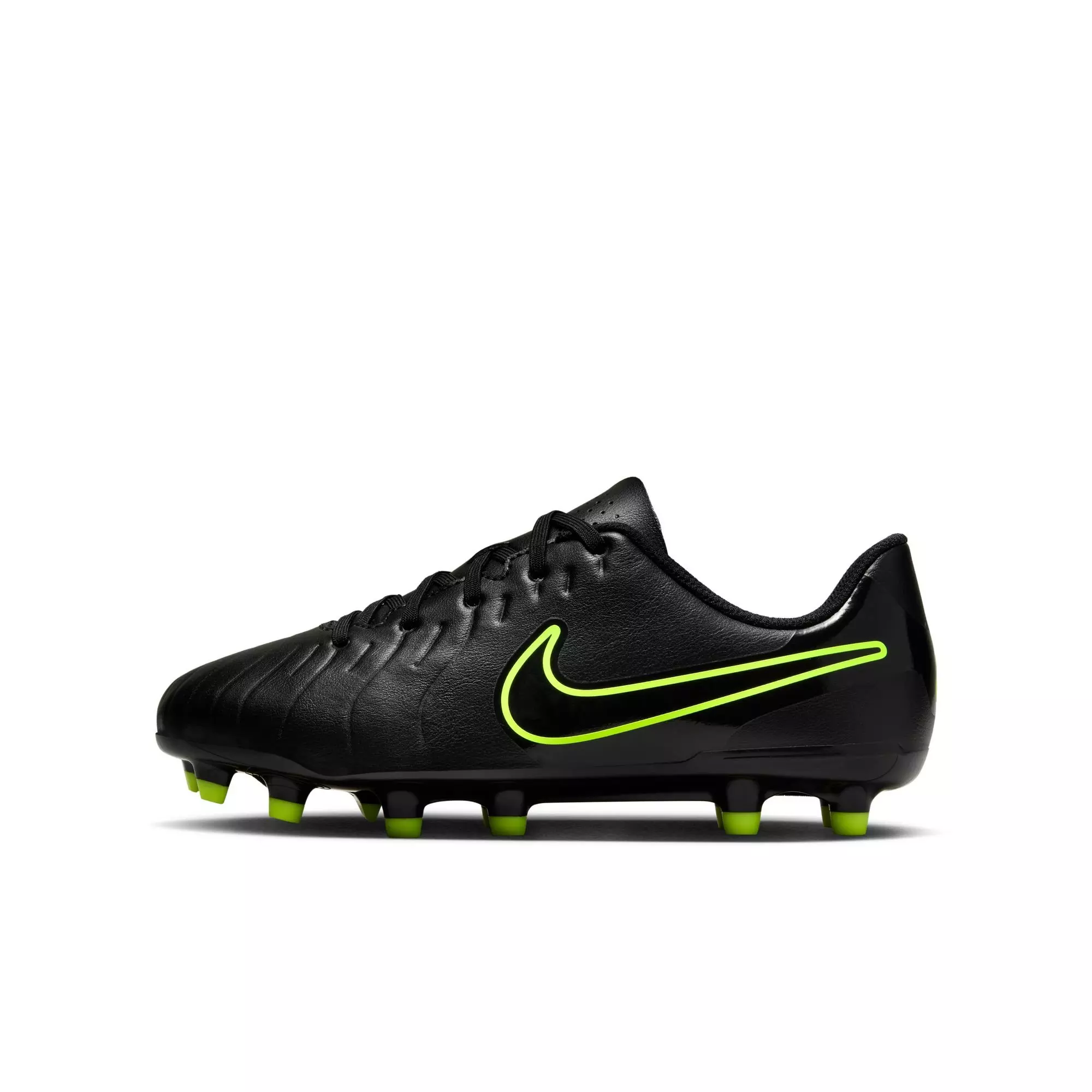 Nike Jr. Tiempo Legend 10 Club MG "Black/Volt" Preschool Boys' Soccer Cleat - BLACK