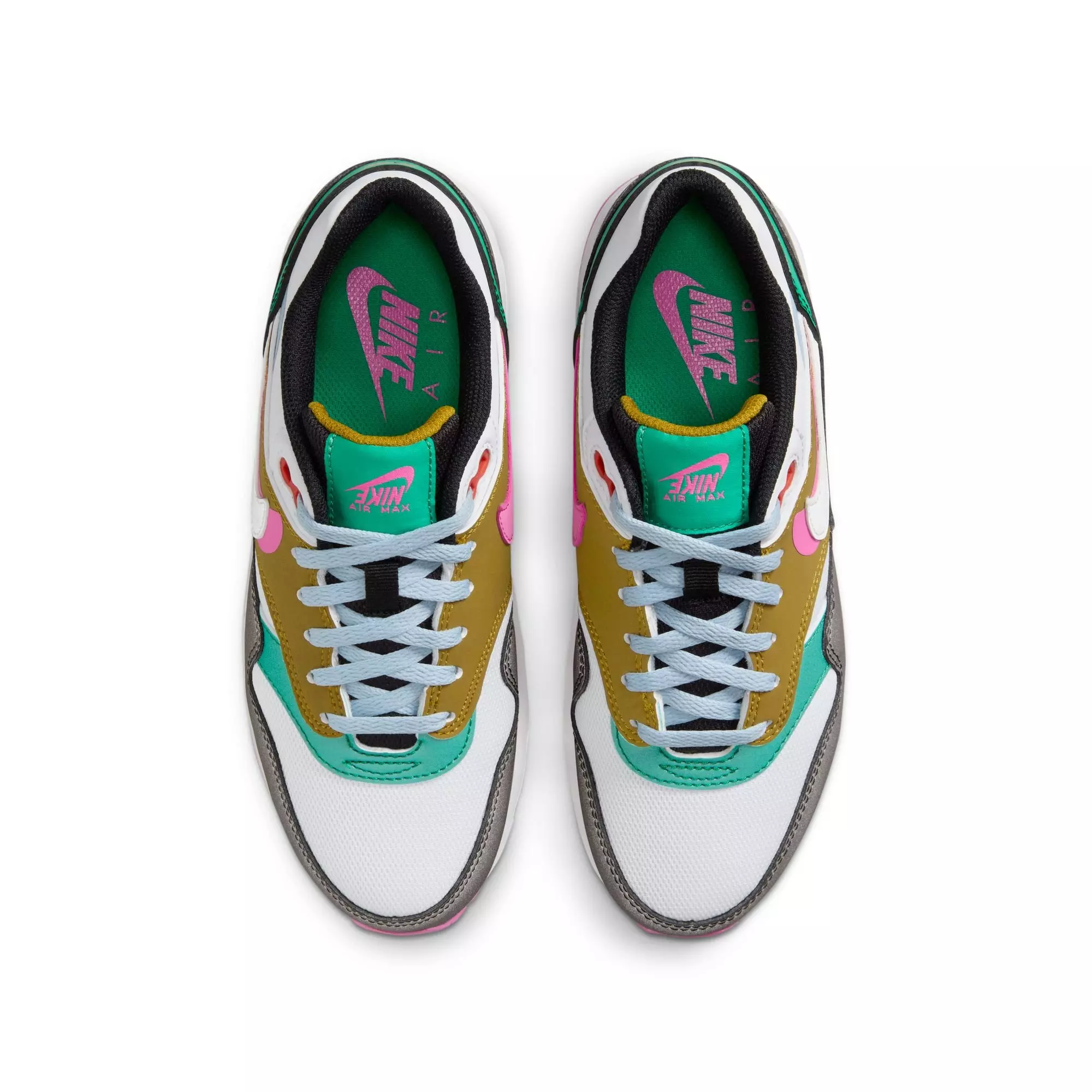 Nike Air Max 1 SE "Black/White/Playful Pink/Stadium Green" Grade School Girls' Shoe - MULTI-COLOR