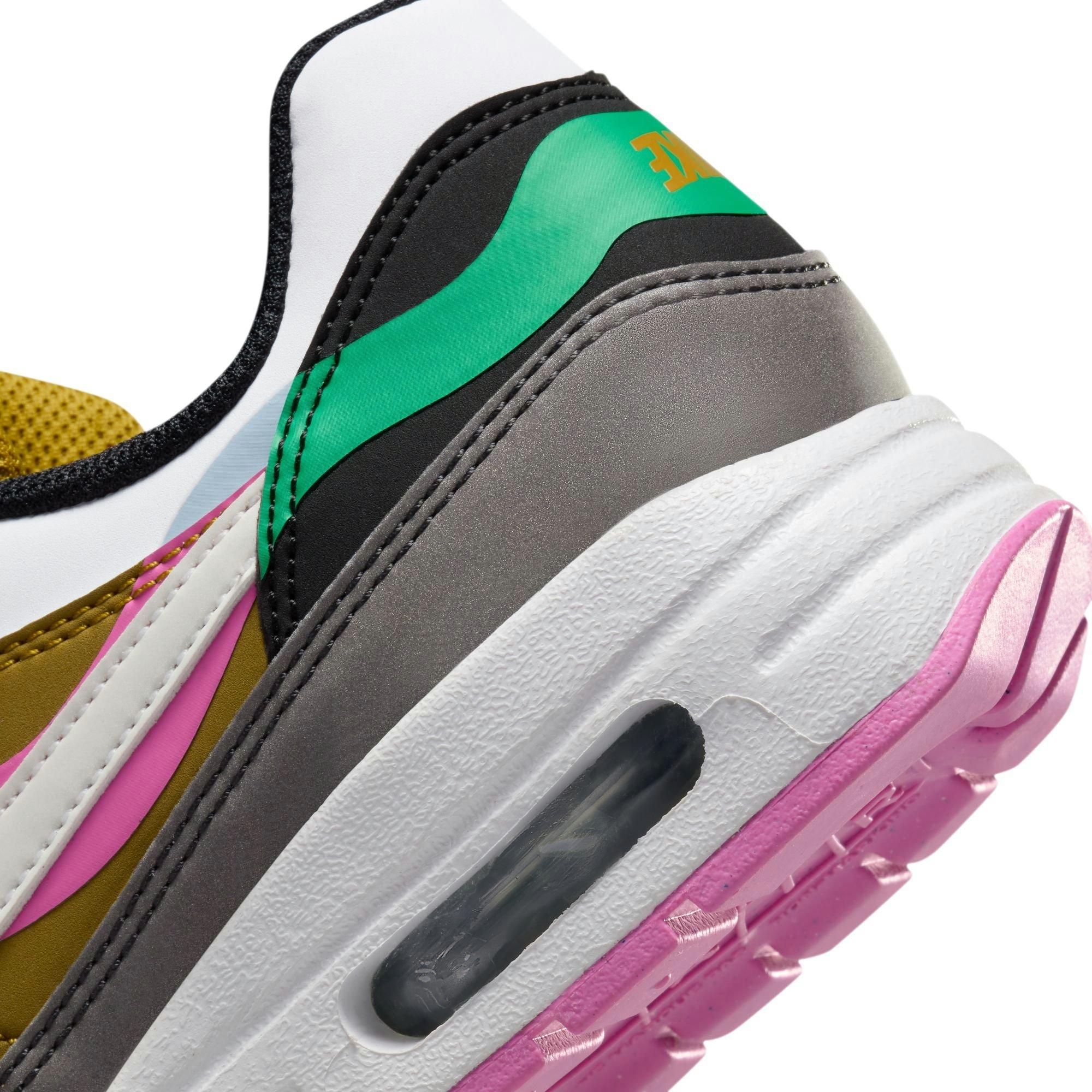 Nike Air Max 1 SE Grade School Girls' Black/White/Playful Pink/Stadium Green Shoe