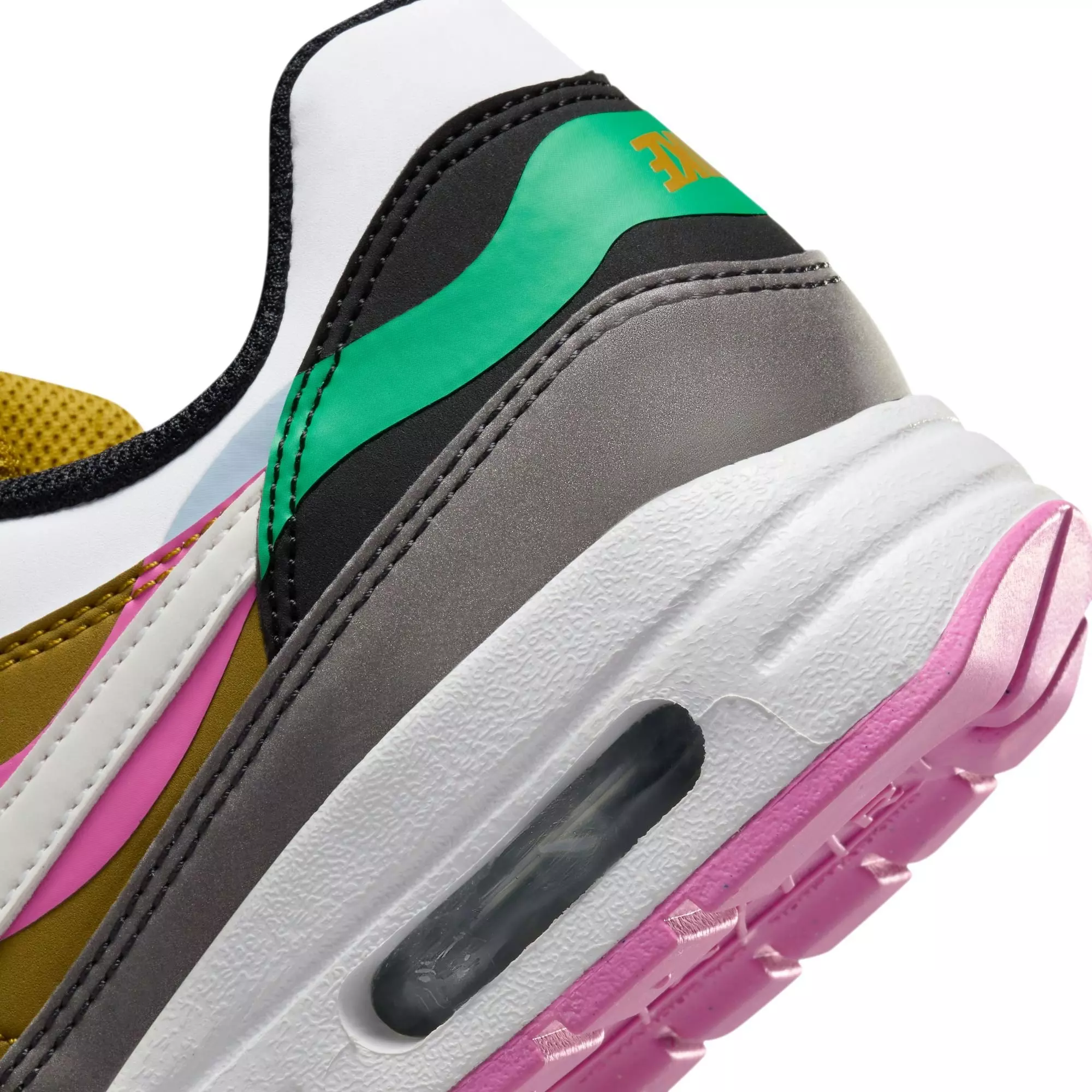 Nike Air Max 1 SE "Black/White/Playful Pink/Stadium Green" Grade School Girls' Shoe - MULTI-COLOR