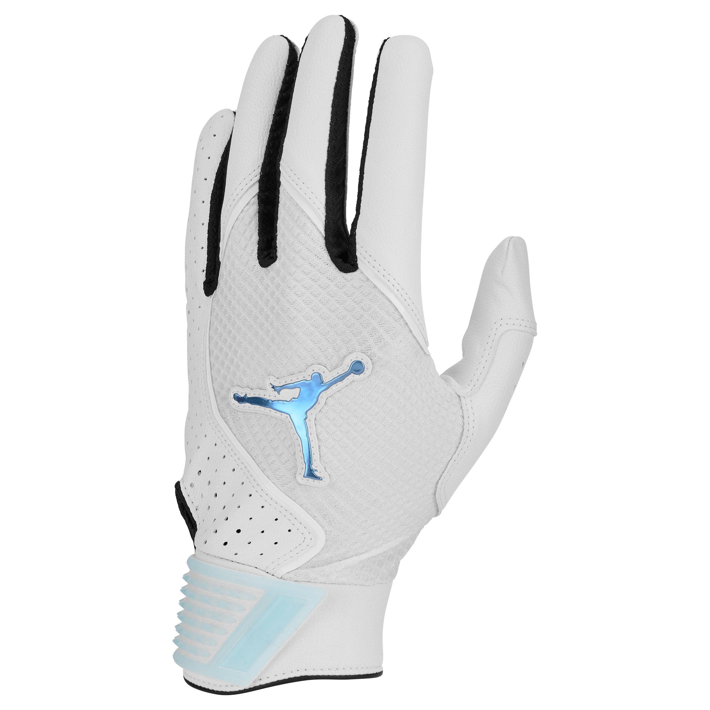 Jordan Fly Select Baseball Batting Gloves White Lt Blue Hibbett