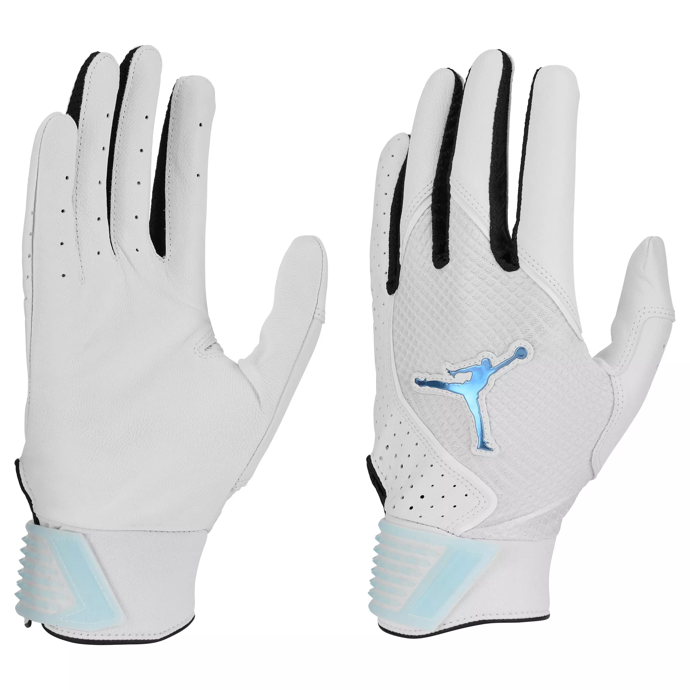 Jordan Fly Select Baseball Batting Gloves - White/Lt Blue - WHITE/LT BLUE