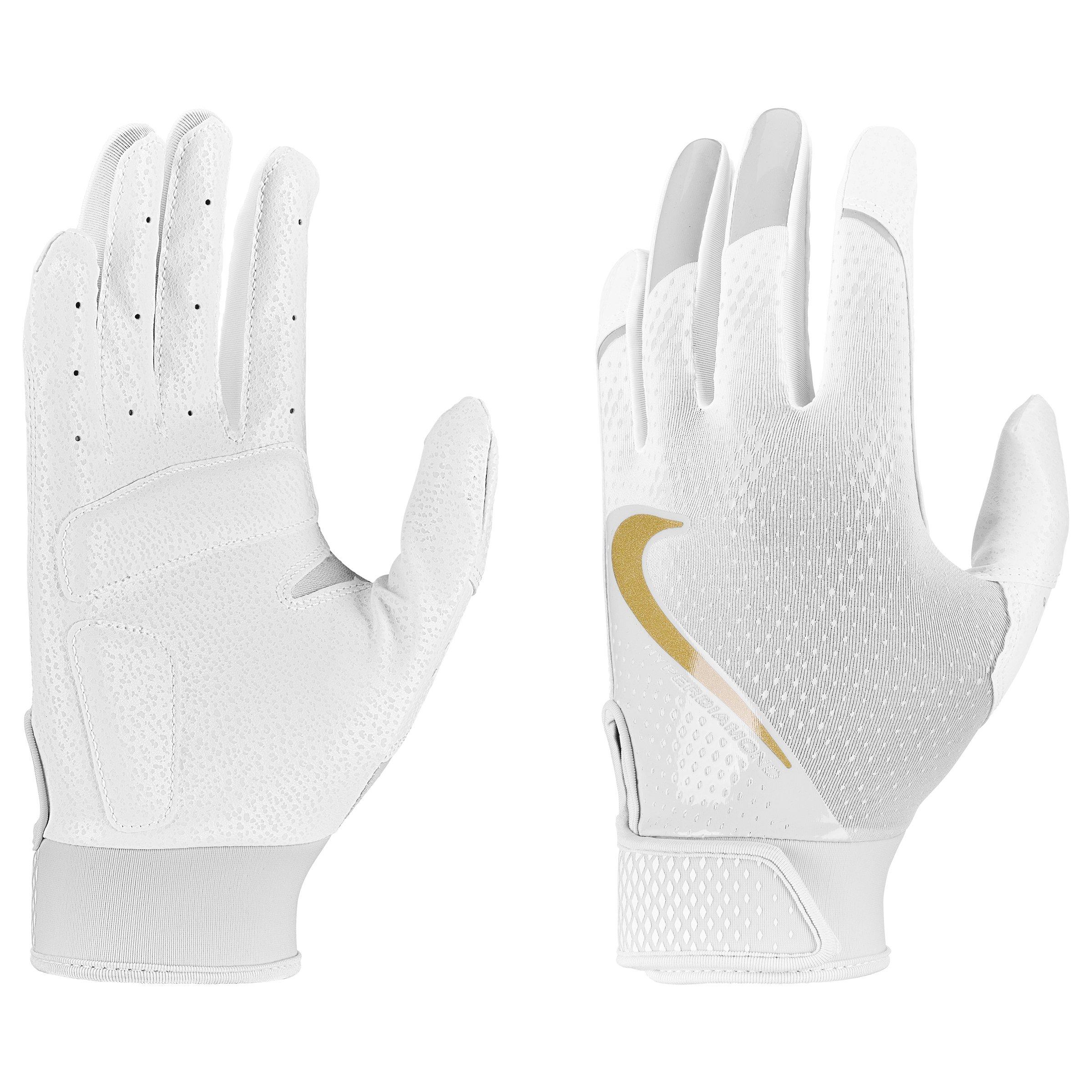 Nike Hyperdiamond 3.0 Softball Batting Gloves - White/Gold - WHITE/GOLD Thumbnail View 3