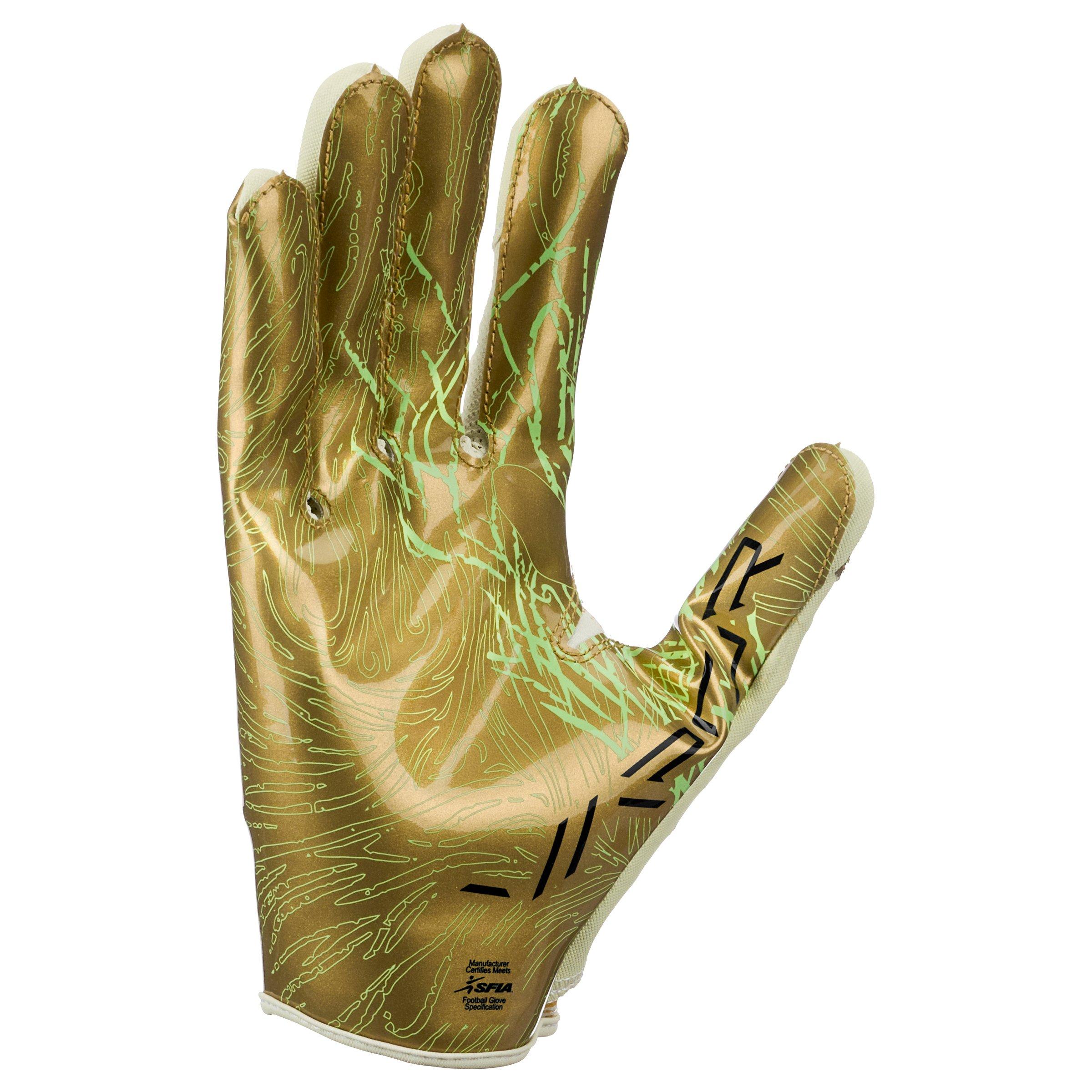 Nike Vapor Jet 8.0 Football Receiver Gloves Gold Hibbett