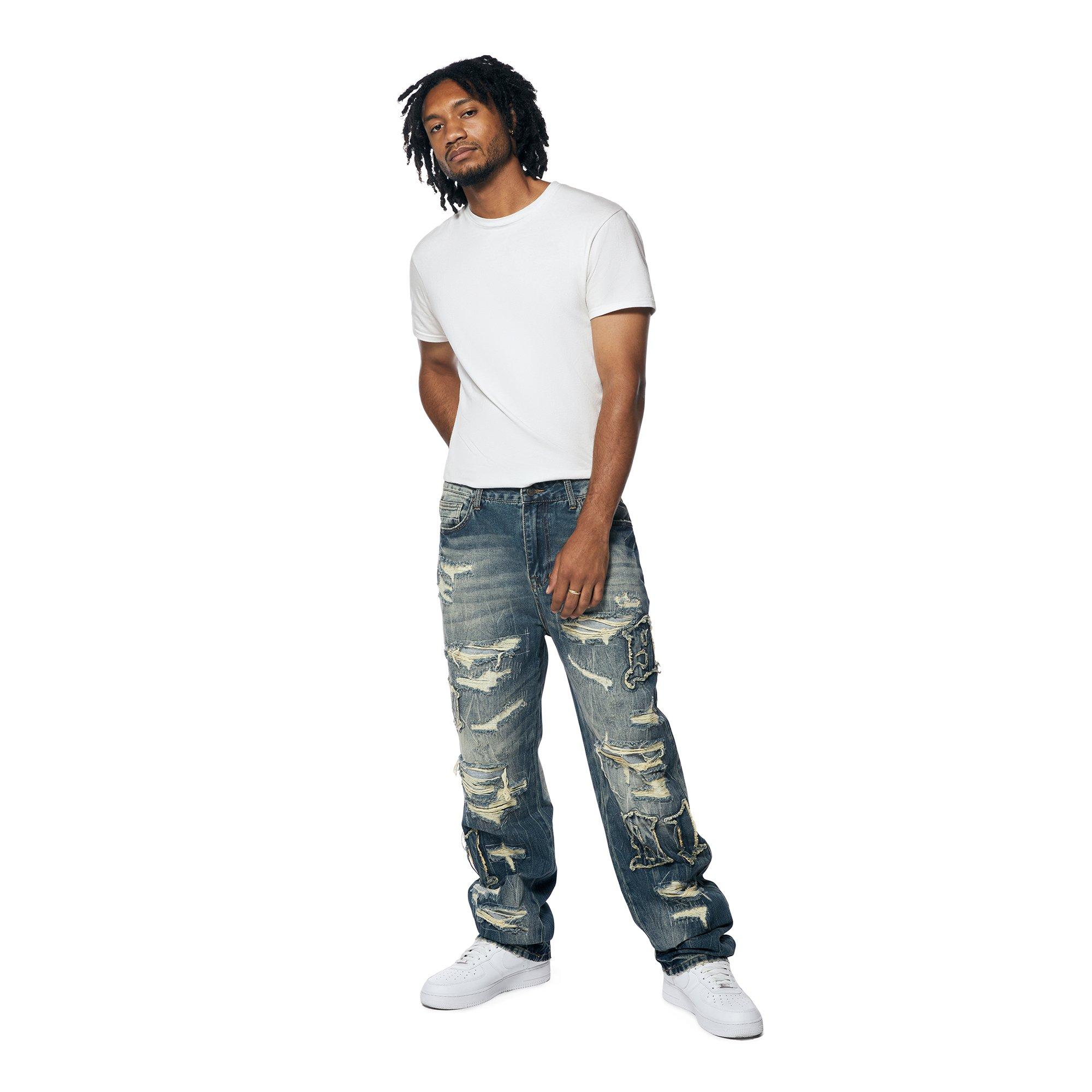 Grindhouse Men's Westport Blue Wide Straight Fit Jeans - BLUE Thumbnail View 1