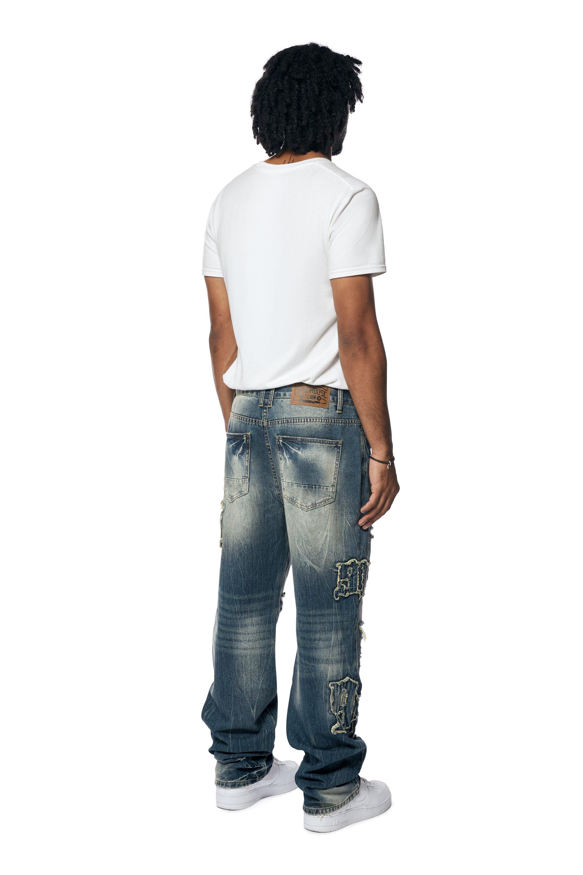 Grindhouse Westport Blue Wide Straight Fit Men's Jeans