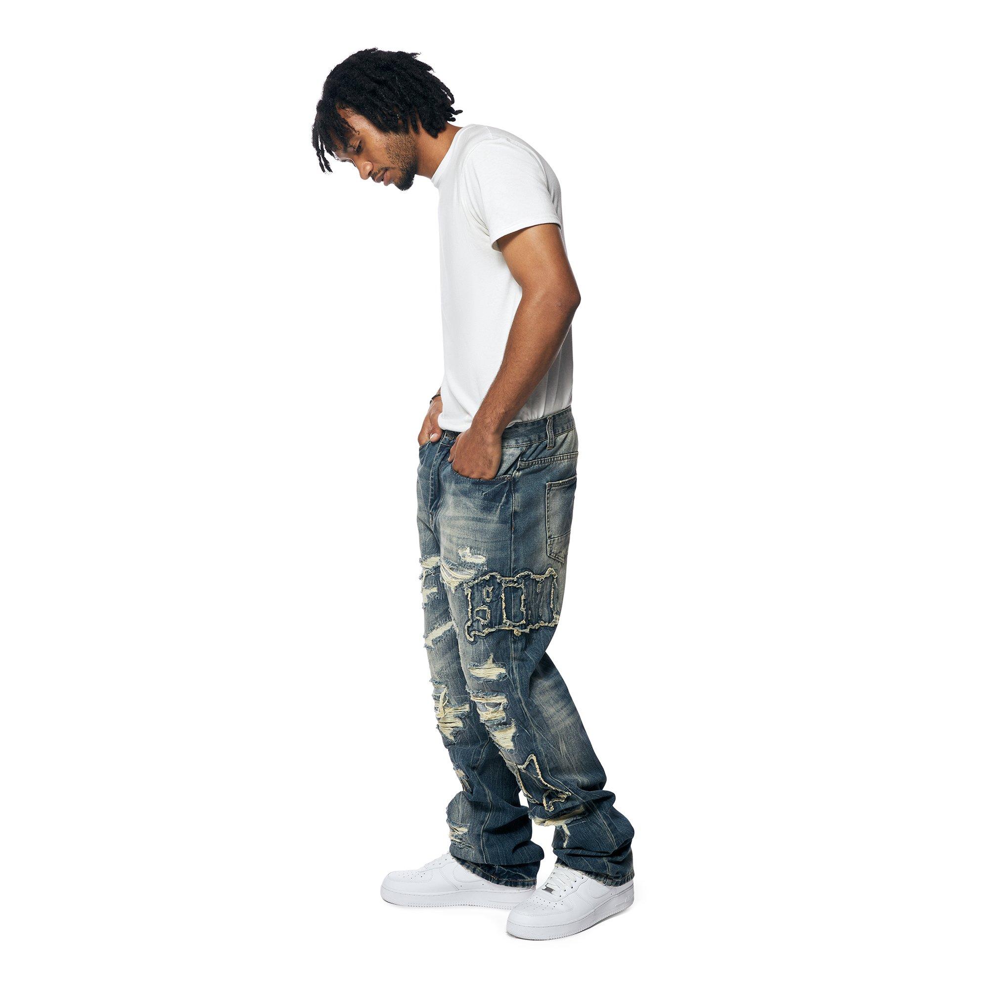 Grindhouse Men's Westport Blue Wide Straight Fit Jeans - BLUE Thumbnail View 4