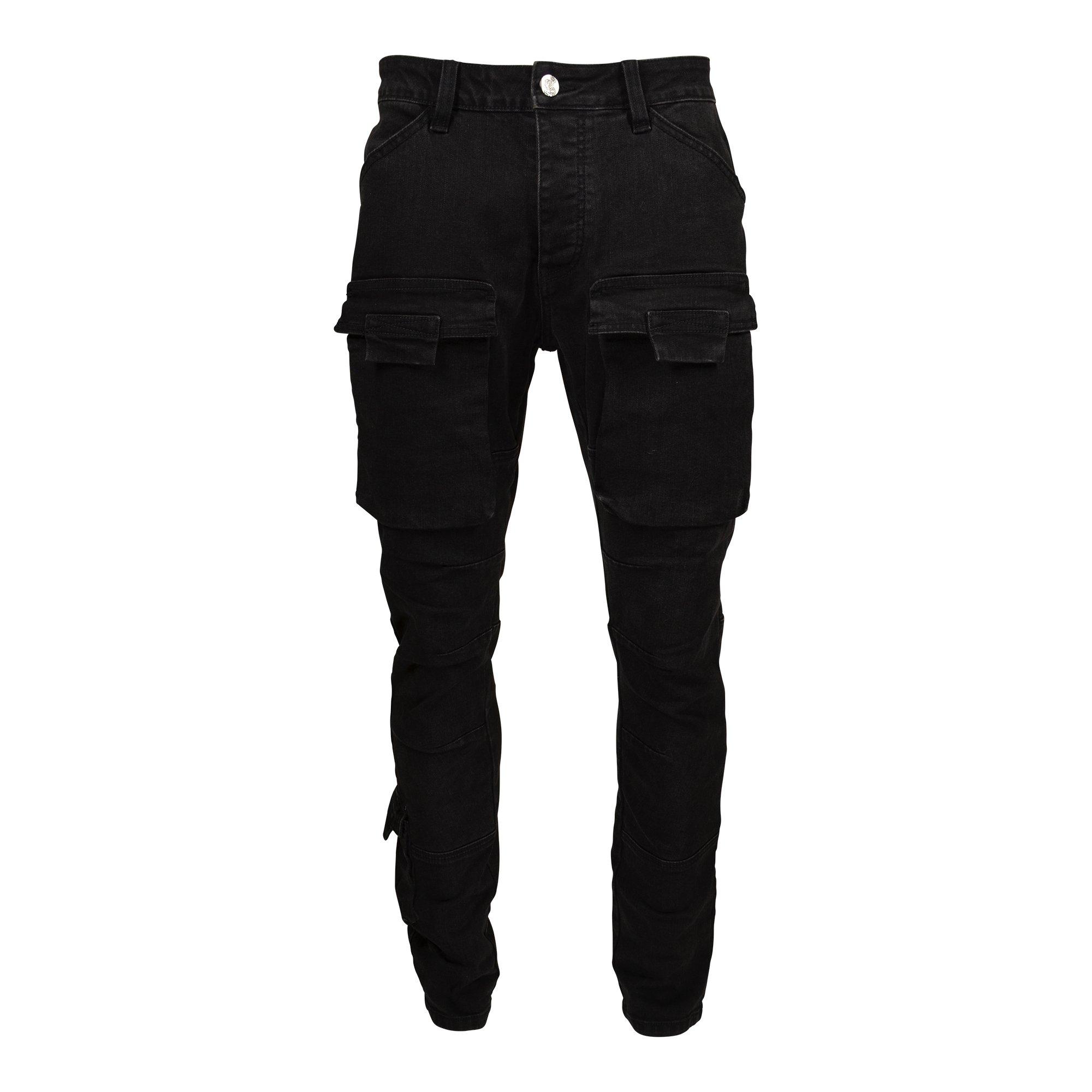 Grindhouse Men's Multi Pocket Cargo Pants - Black - BLACK