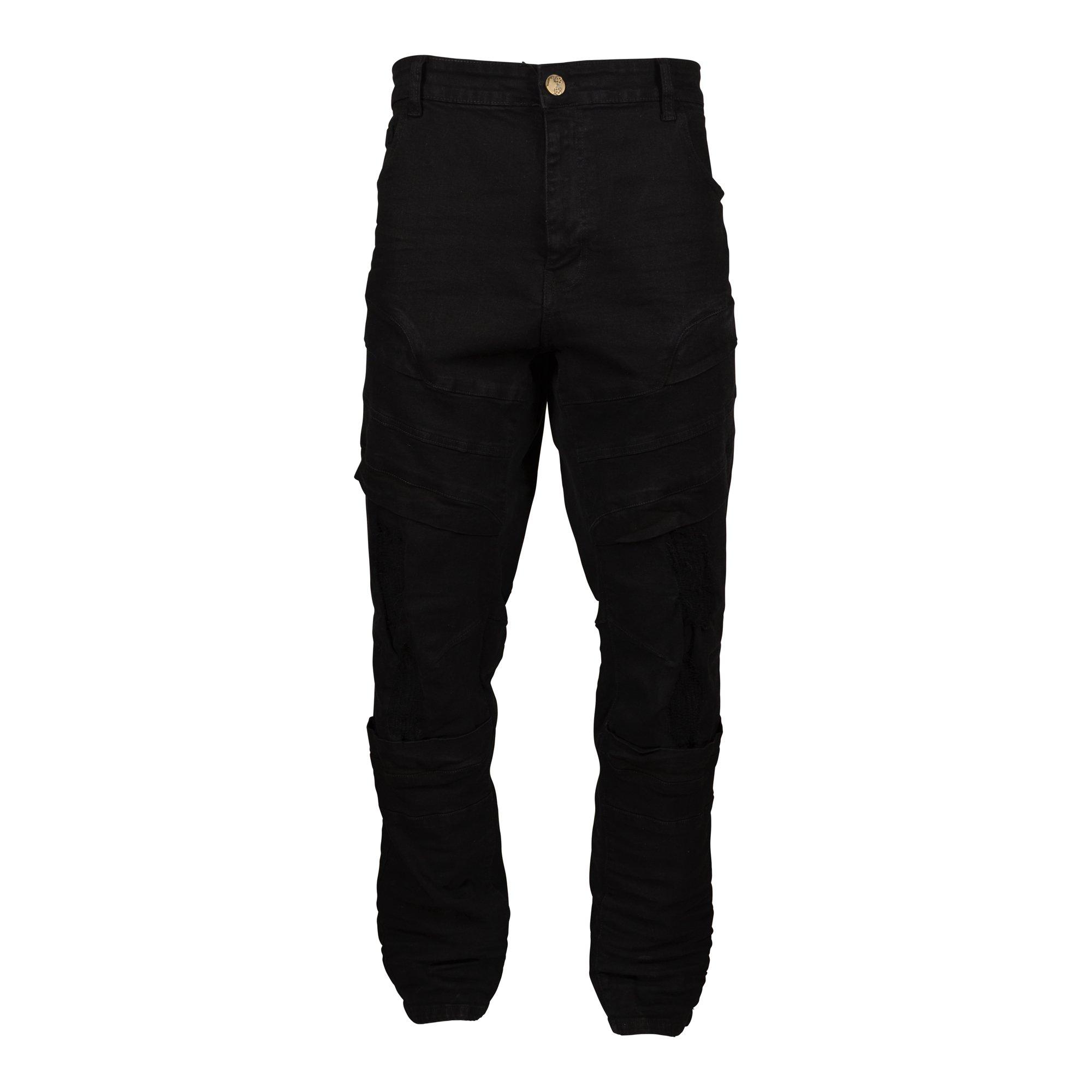 Grindhouse Men's Black Twill Zip Top Cargo Pants - BLACK