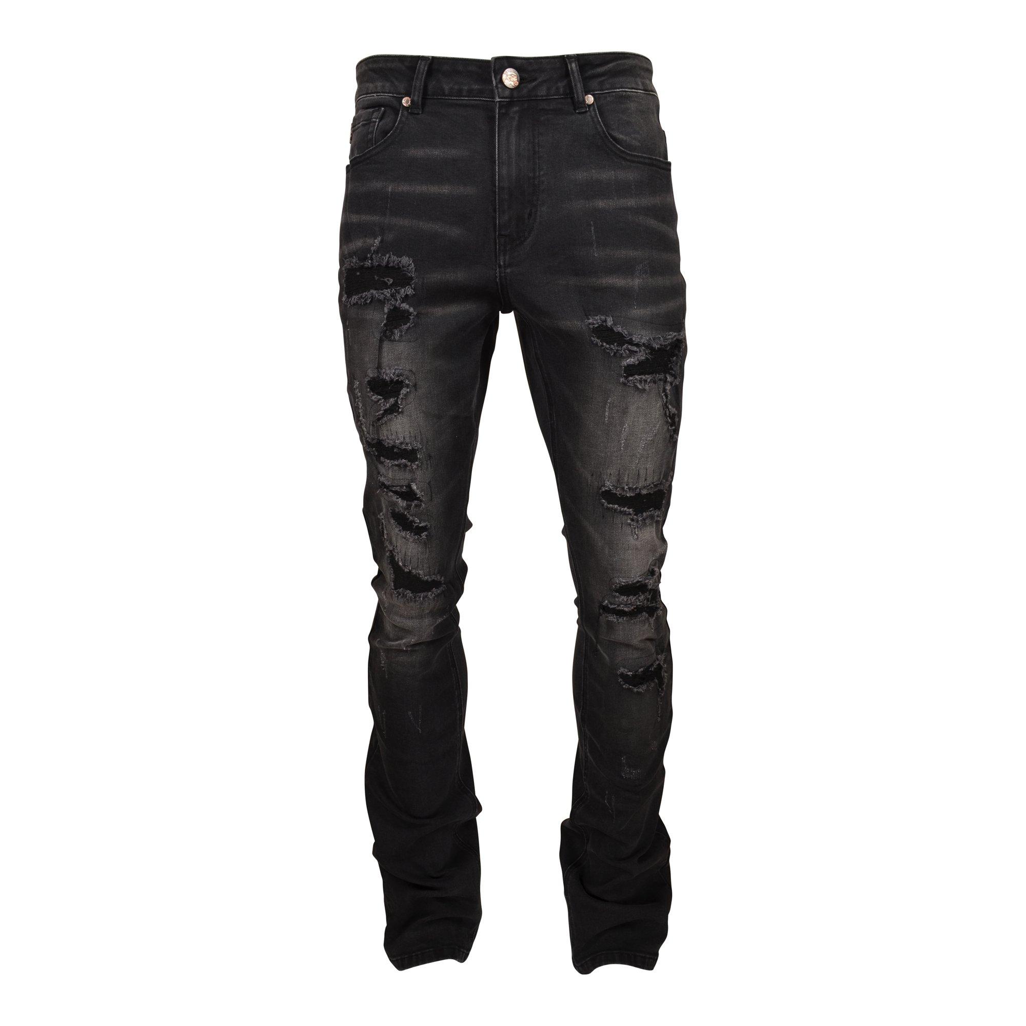 PURPOSE BLACK STACKED FLARE JEAN – Players Closet