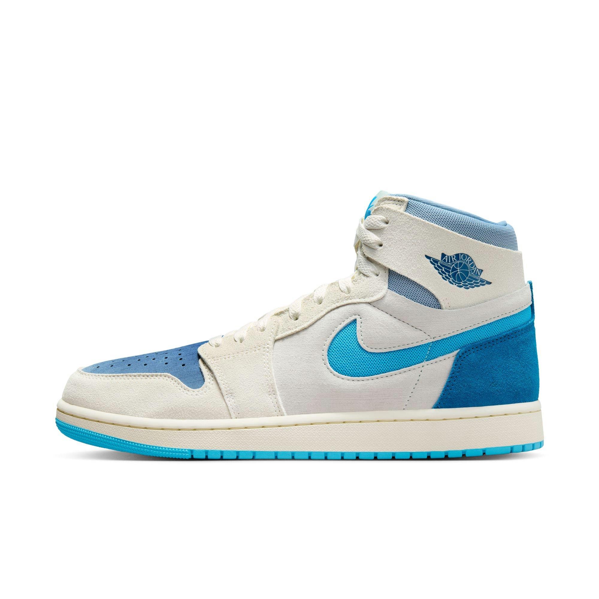 Jordan 1 Zoom CMFT 2 "Sail/Dk Powder Blue/Blue Grey" Men's Shoe - BLUE/WHITE Thumbnail View 3