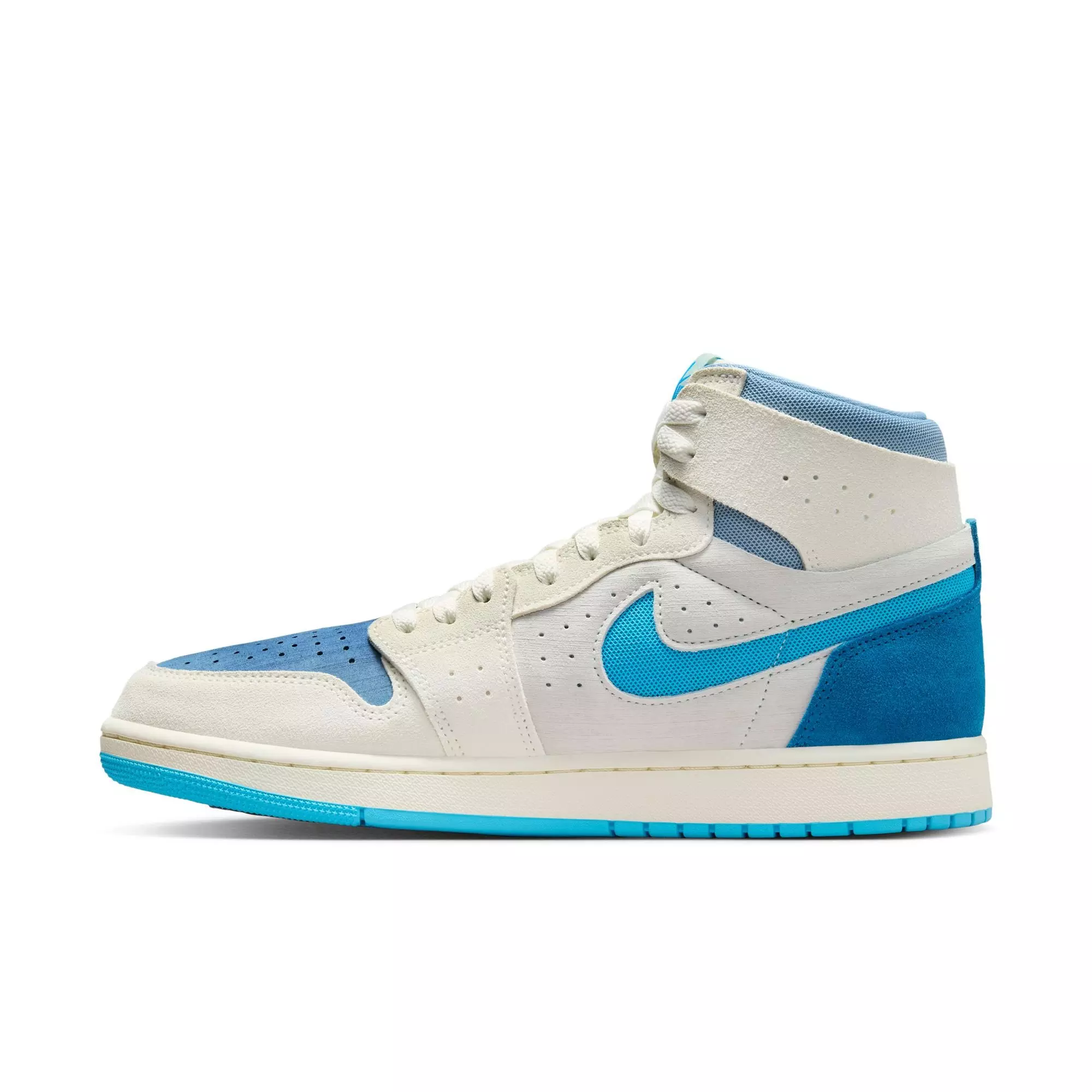 Jordan 1 Zoom CMFT 2 "Sail/Dk Powder Blue/Blue Grey" Men's Shoe - BLUE/WHITE